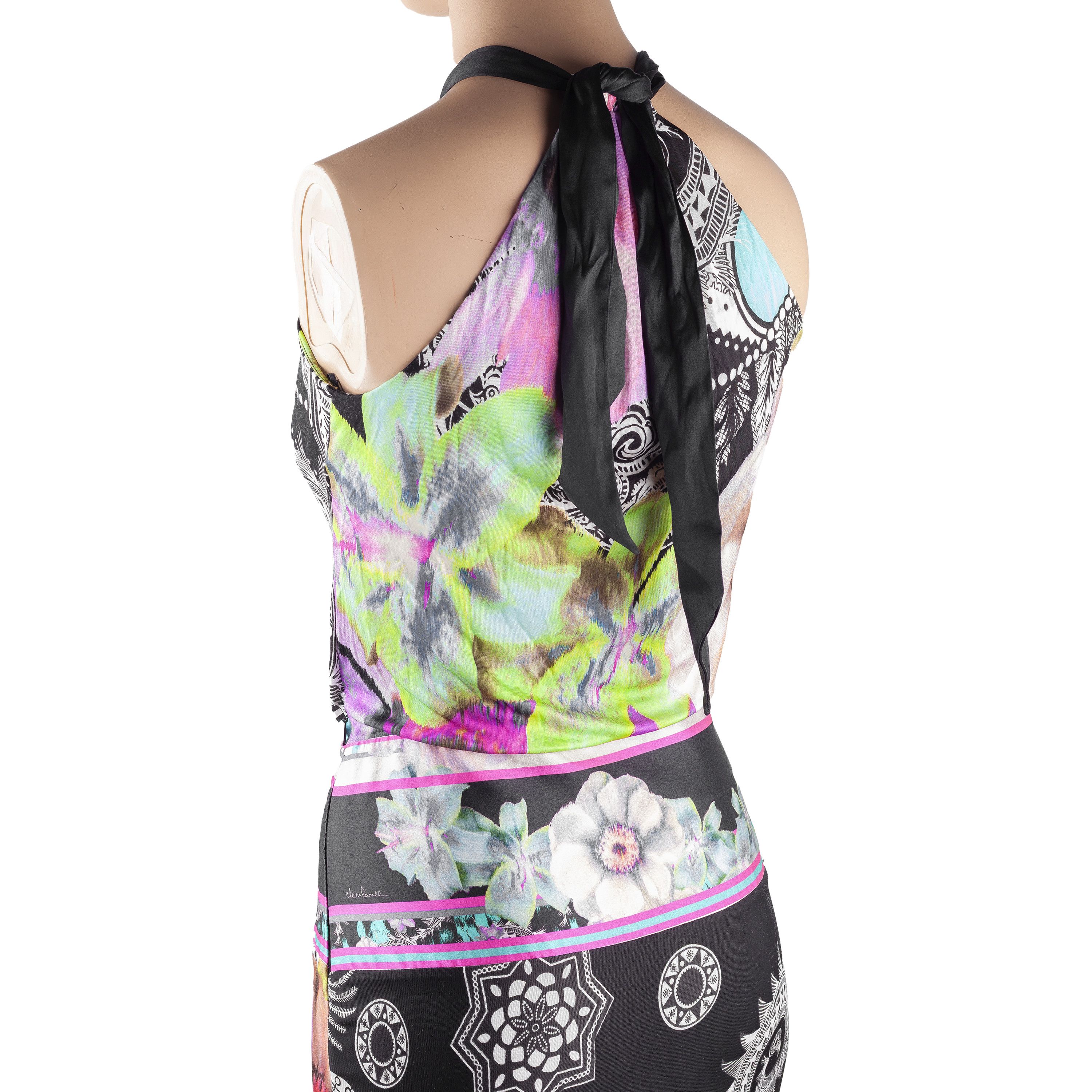 Roberto Cavalli Roberto Cavalli Vintage Floral Flowy Halter Maxi Dress (S) Size S / US 4 / IT 40 - 3 Thumbnail