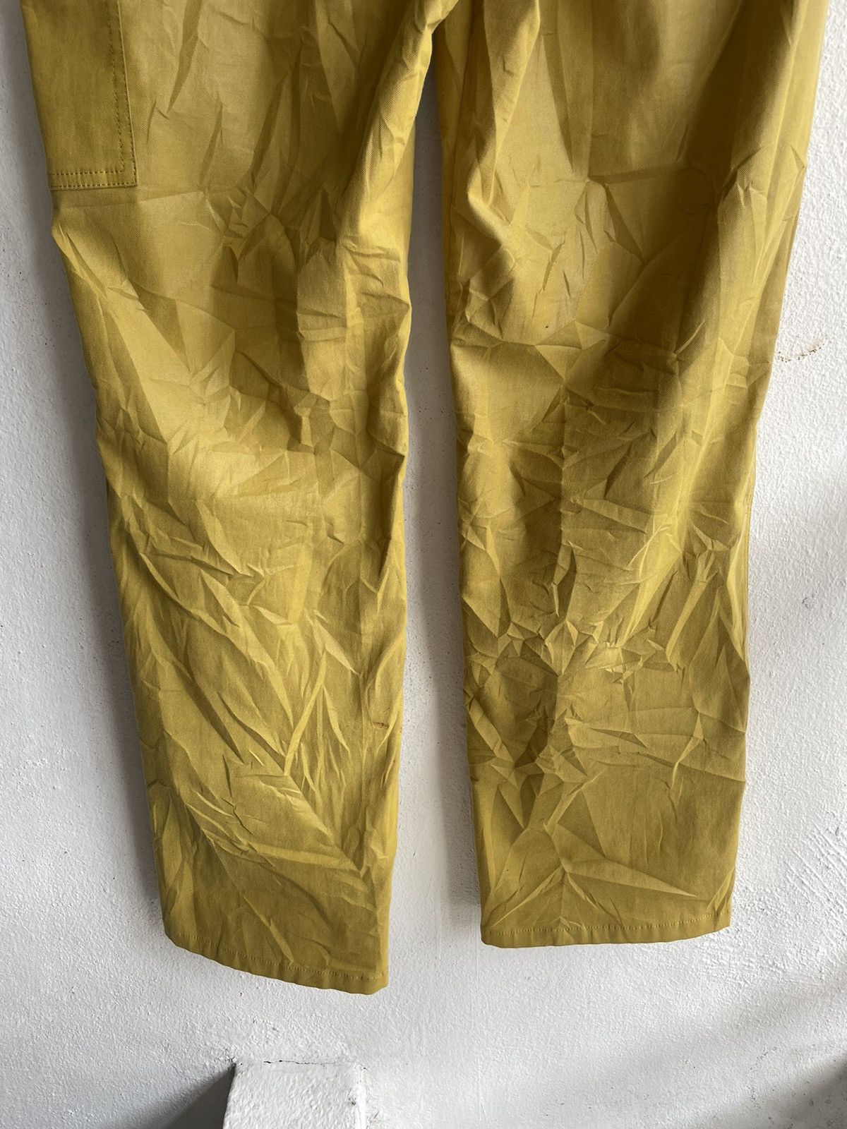 Designer × Japanese Brand Retro Christian Aujard Glossy mustard cargo wax pants Size 29" - 7 Thumbnail