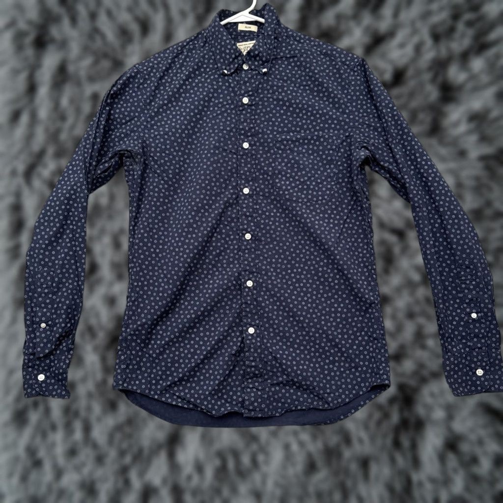J.Crew J.CREW Button-Up Shirt Men Size S Slim Fit Floral blue Smart Casual Preppy Office Workwear Casual Shirt Size US S / EU 44-46 / 1 - 1 Thumbnail