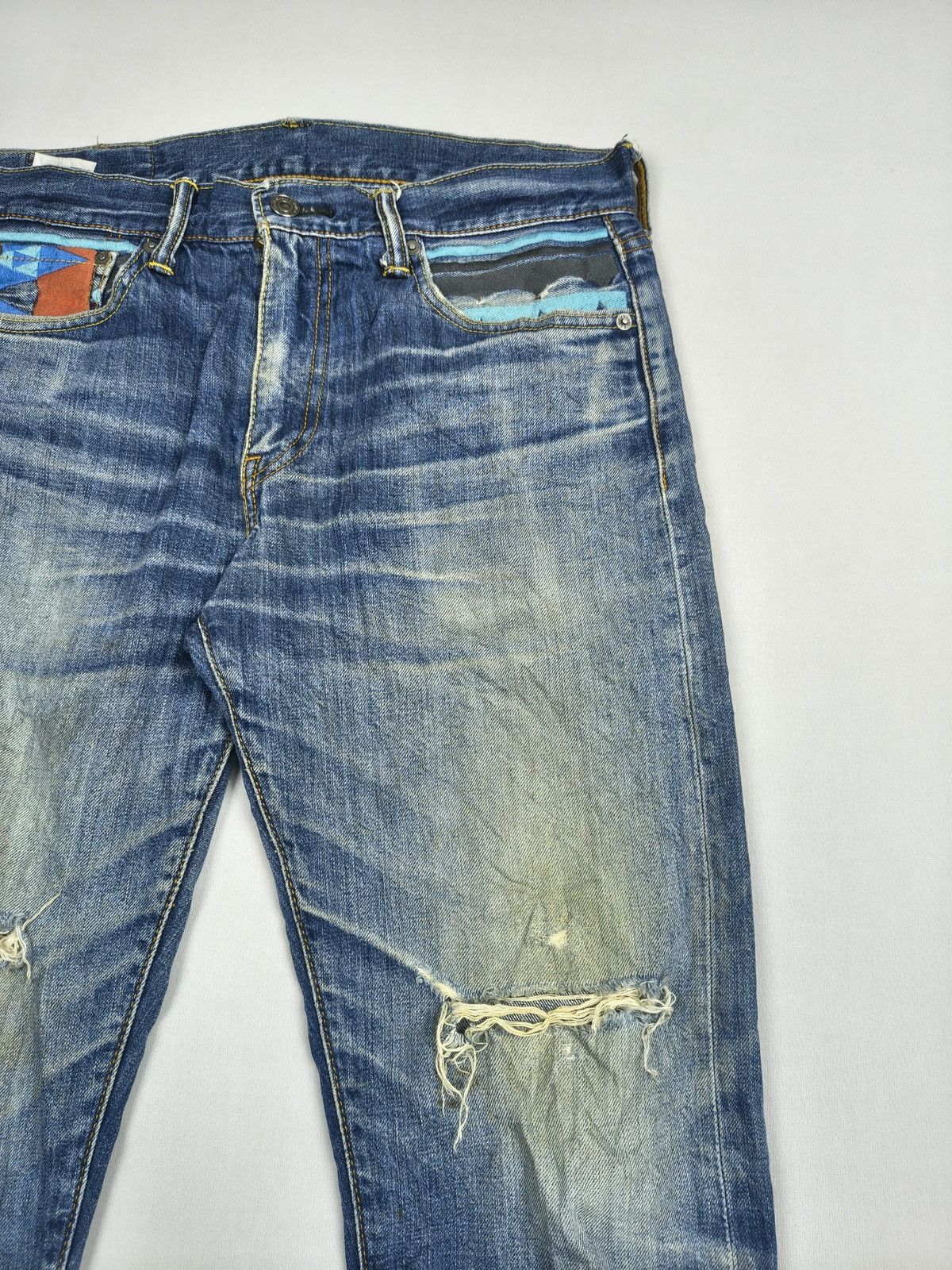 Levi's Levi’s 501 Embroidered Distressed Denim Kapital style (057) Size US 32 / EU 48 - 6 Thumbnail