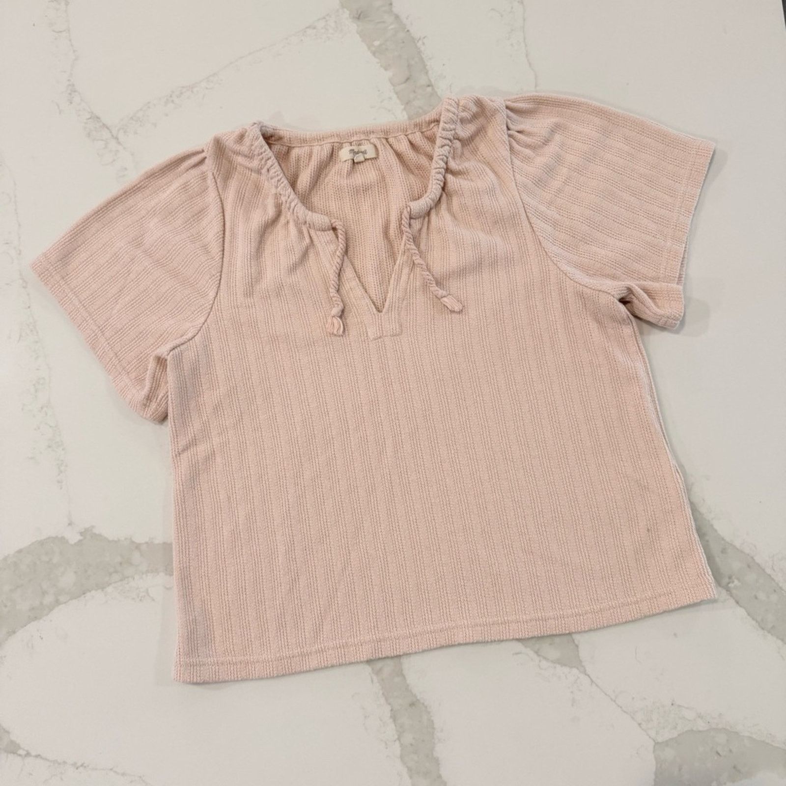 Madewell Madewell Pointelle Tie-Neck Tunic Top Womens Medium Size M / US 6-8 / IT 42-44 - 3 Thumbnail