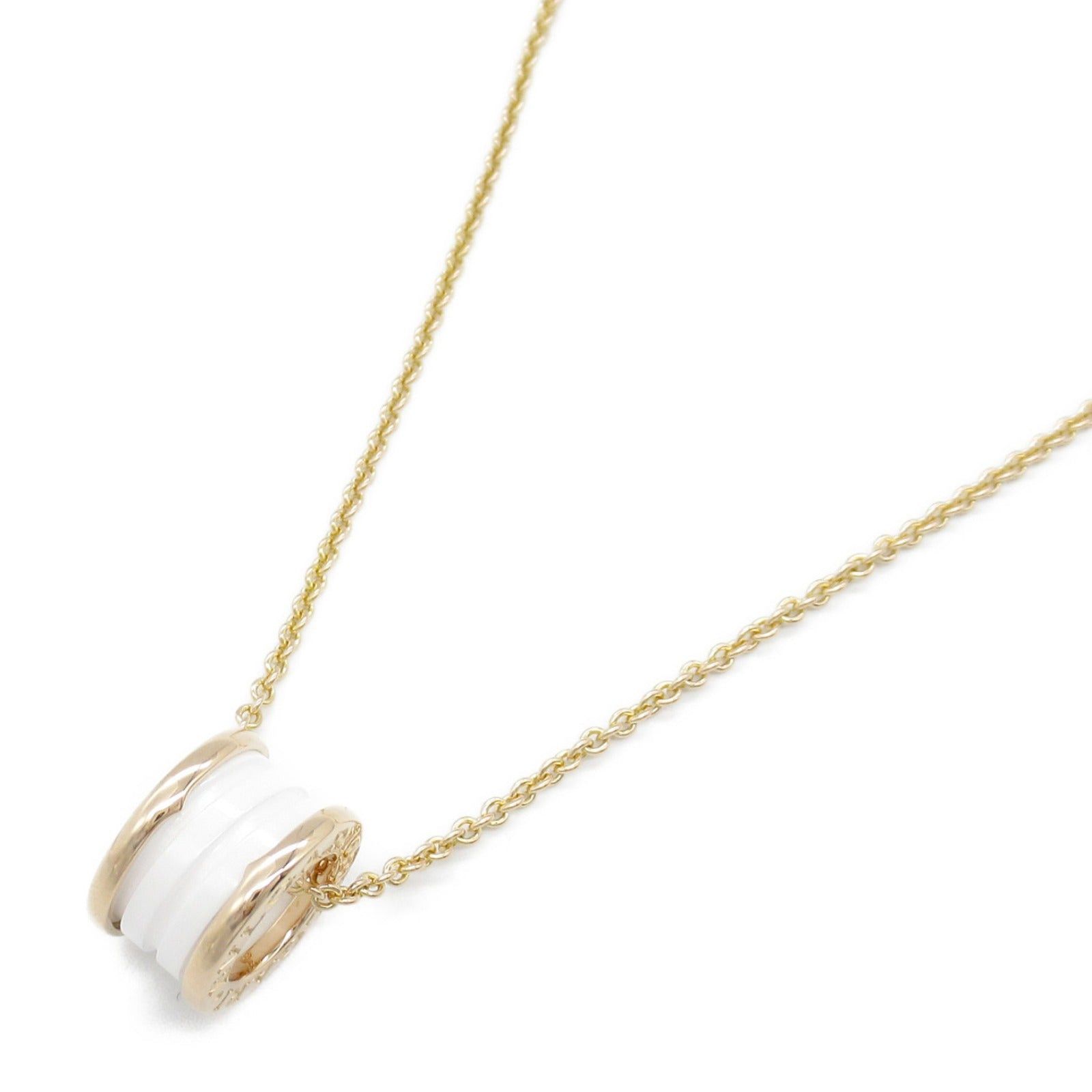 Bvlgari Bvlgari B Zero One Necklace K18Pg (Pink Gold) Ceramic White Size ONE SIZE - 1 Thumbnail