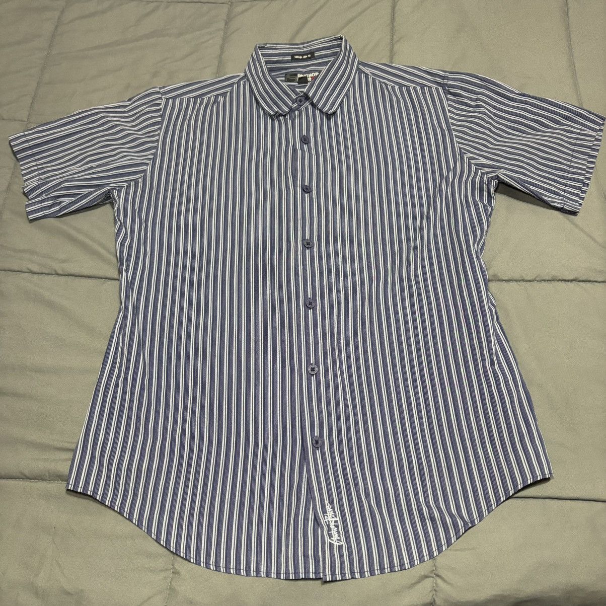 Anchor Blue Vintage Anchor Blue men’s stripped sz Large button up Y2K Size US L / EU 52-54 / 3 - 1 Thumbnail