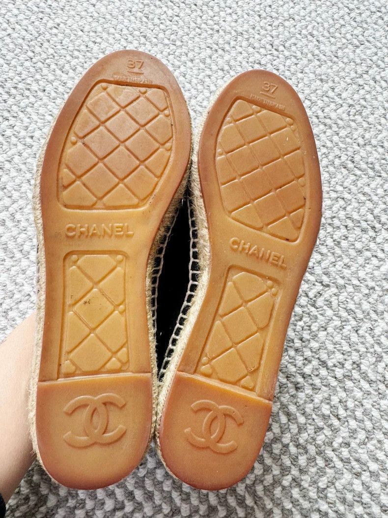 Chanel Chanel Pearl Embellished Black Espadrille Shoes -2505 Size US 7 / IT 37 - 6 Thumbnail