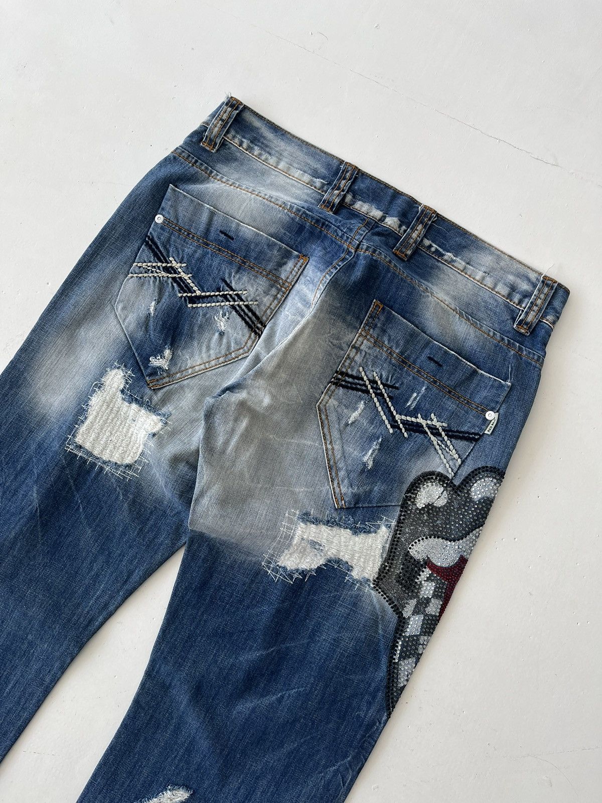 If Six Was Nine Vintage distressed Japanese jeans Musidor Rolling Stones y2k Size US 34 / EU 50 - 8 Thumbnail