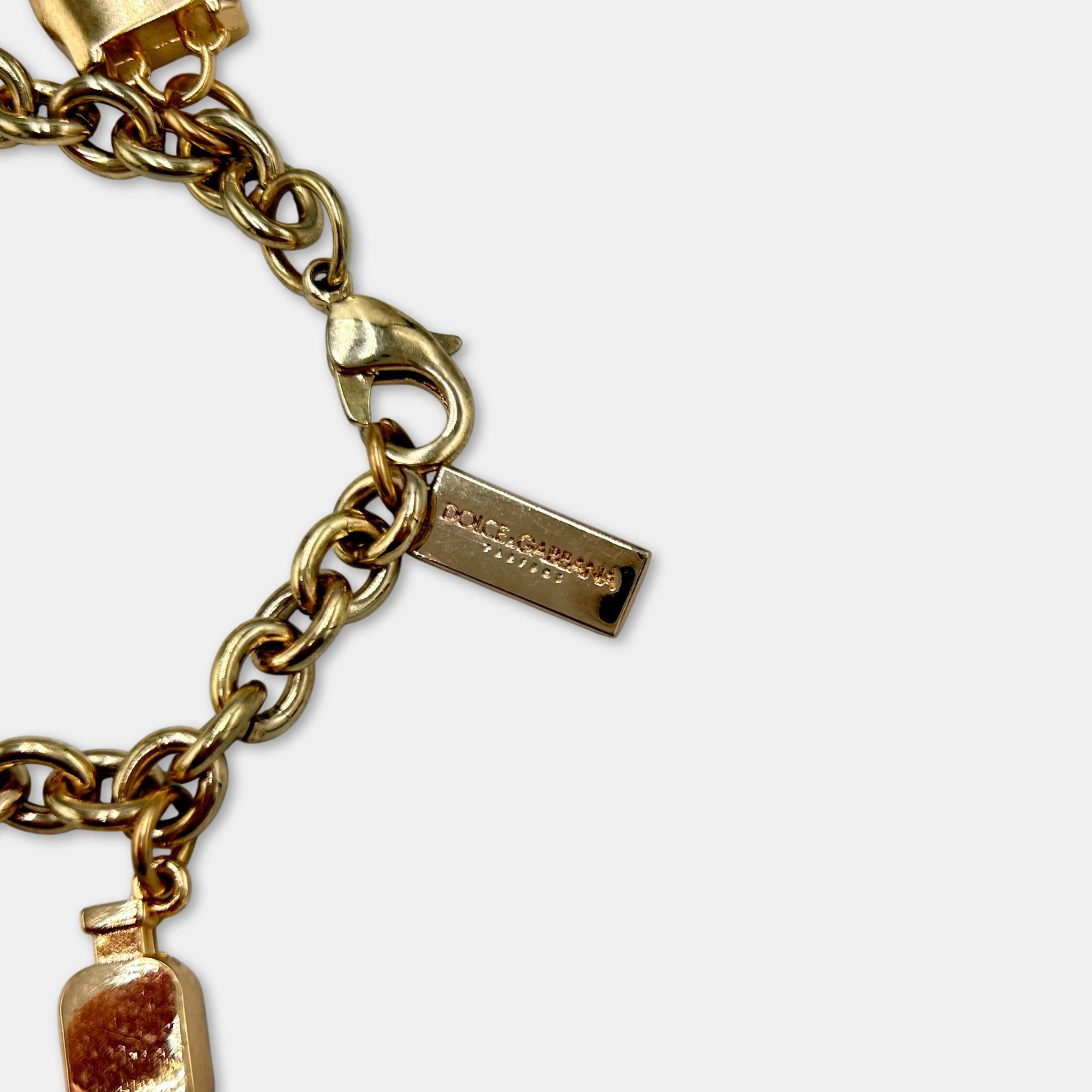 Dolce & Gabbana Dolce & Gabbana Boutique Gold Charm Bracelet Size ONE SIZE - 3 Thumbnail