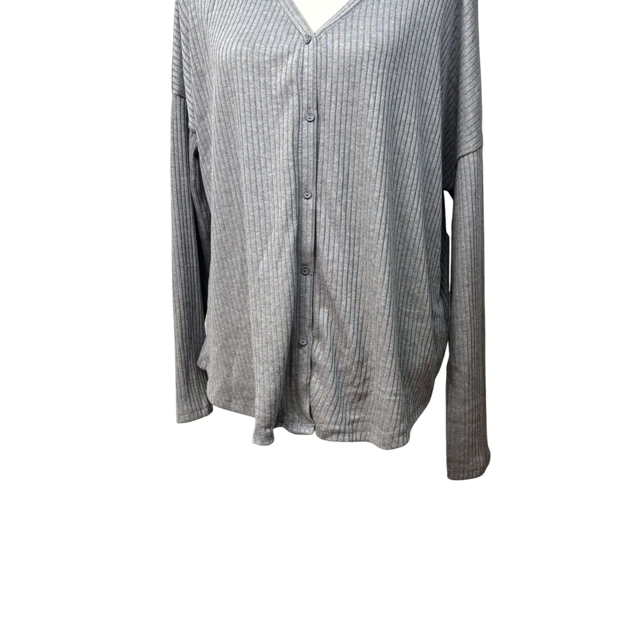 Other Tinsel Long Sleeve V-neck, Button Front Ribbed Cardigan Top Size ONE SIZE - 14 Thumbnail