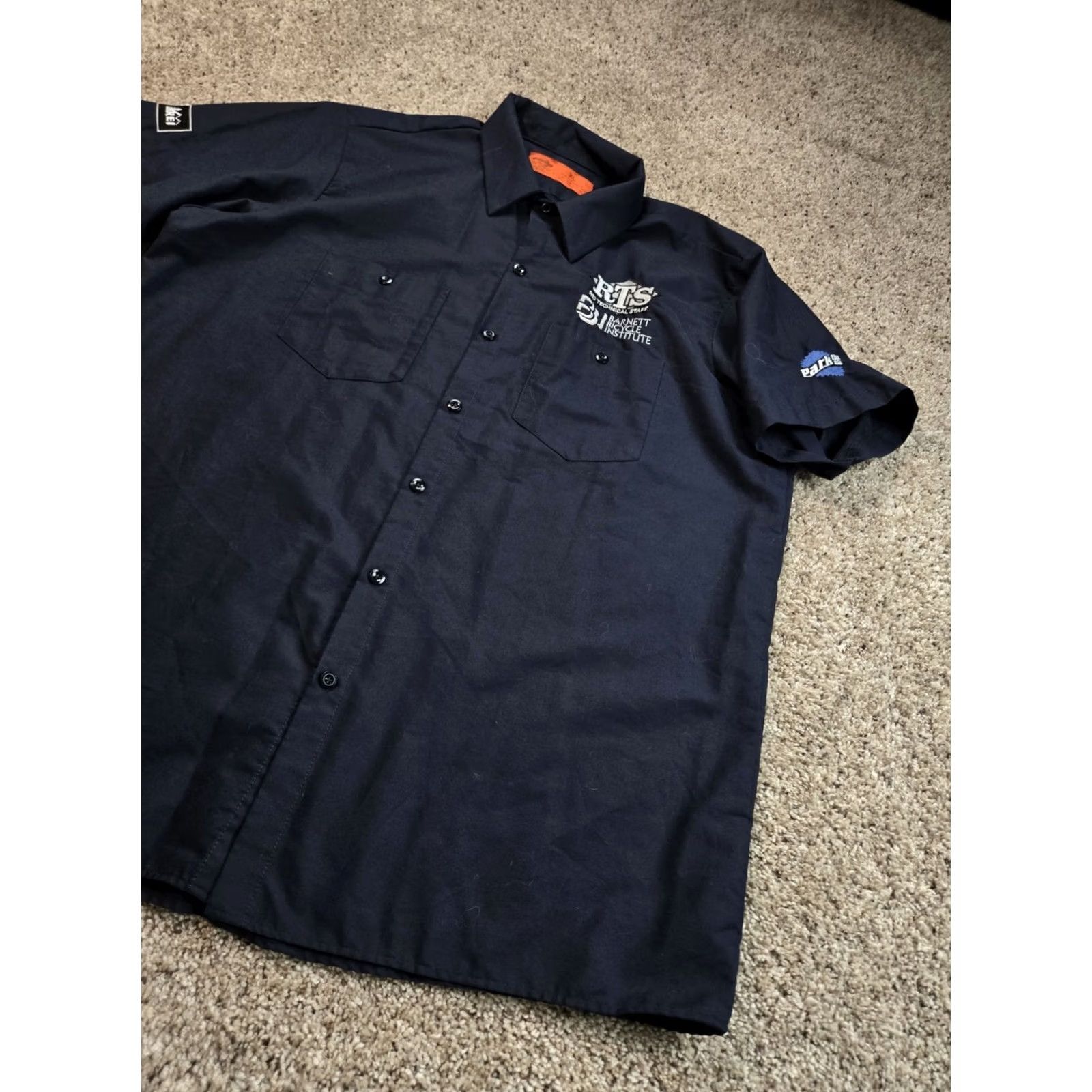 Dickies Dickies Work Shirt Mens XL Blue Short Sleeve Button-Up Twill Cotton Polyester Embroidered Pockets Vintage: No, but Retro Workwear Size US XL / EU 56 / 4 - 2 Thumbnail