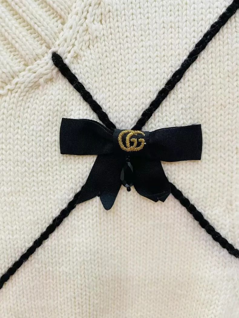 Gucci GucciSilk bow embroidered logo knitted dress 2503-Nextarrow Size S / US 4 / IT 40 - 5 Thumbnail
