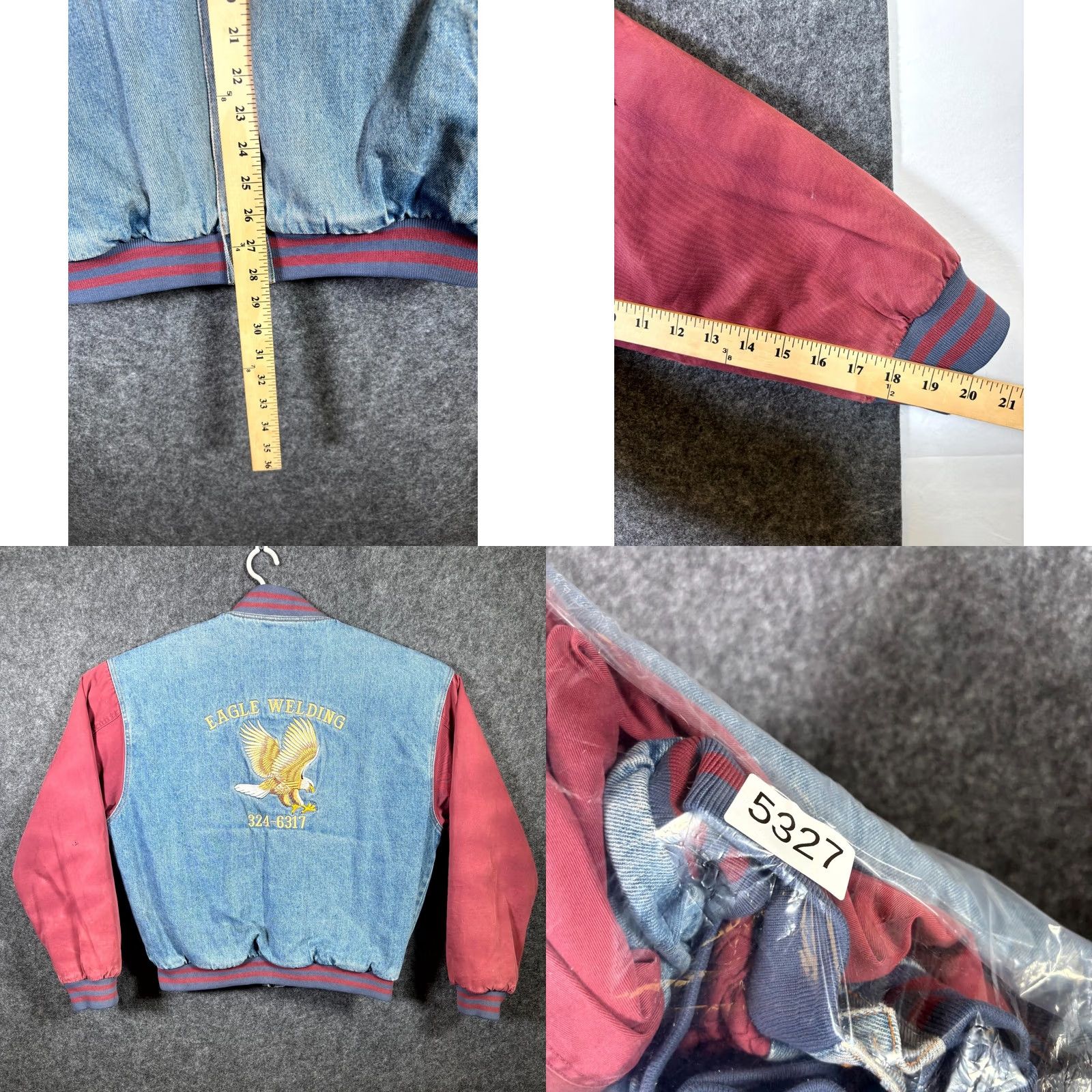Vintage Tri-Mountain Mens L Varsity Jacket Blue Pink 100% Cotton Button Front Streetwear Jacket Size US L / EU 52-54 / 3 - 8 Thumbnail