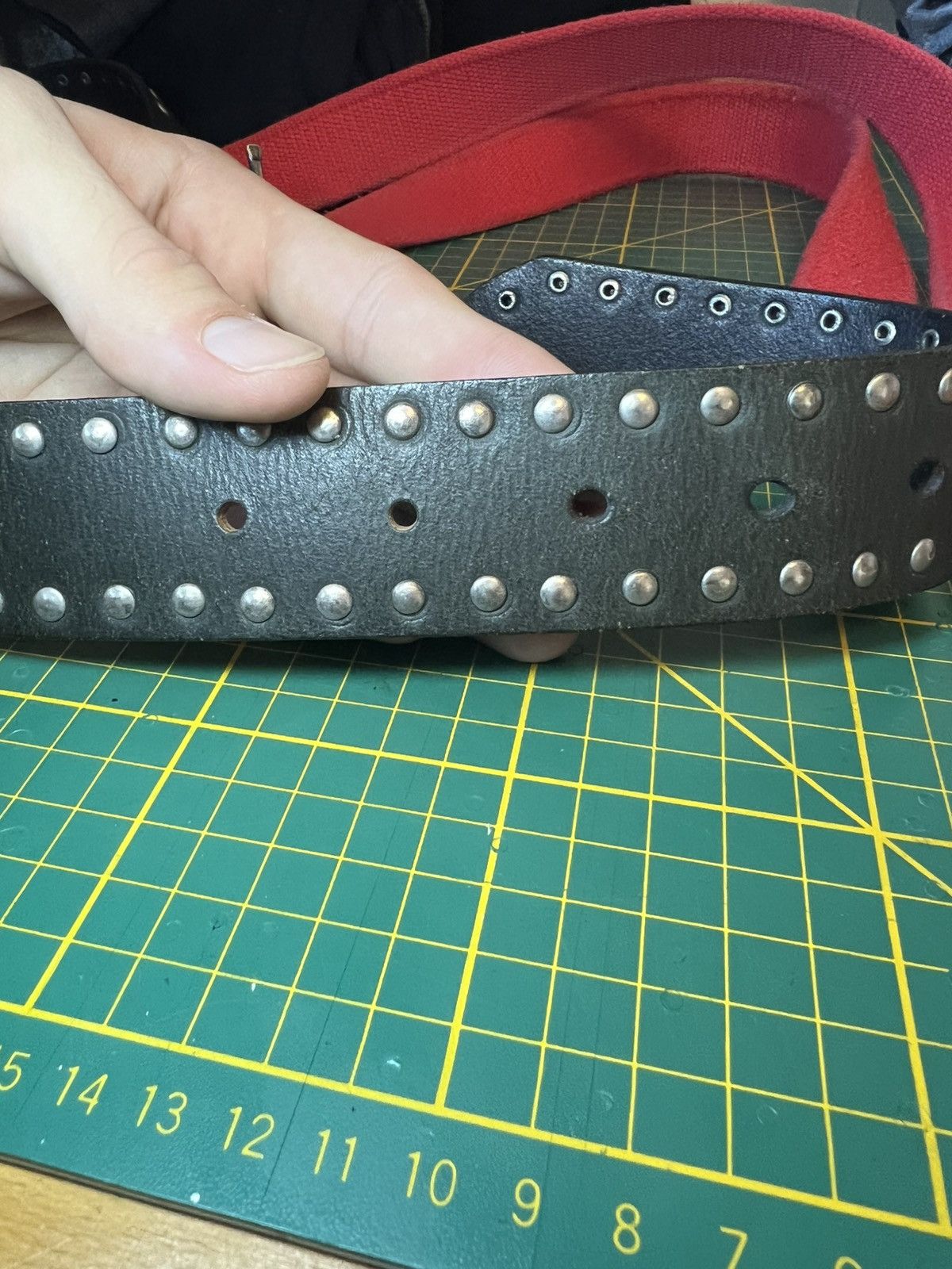 Vintage Vintage genuine leather studded belt Size ONE SIZE - 10 Thumbnail