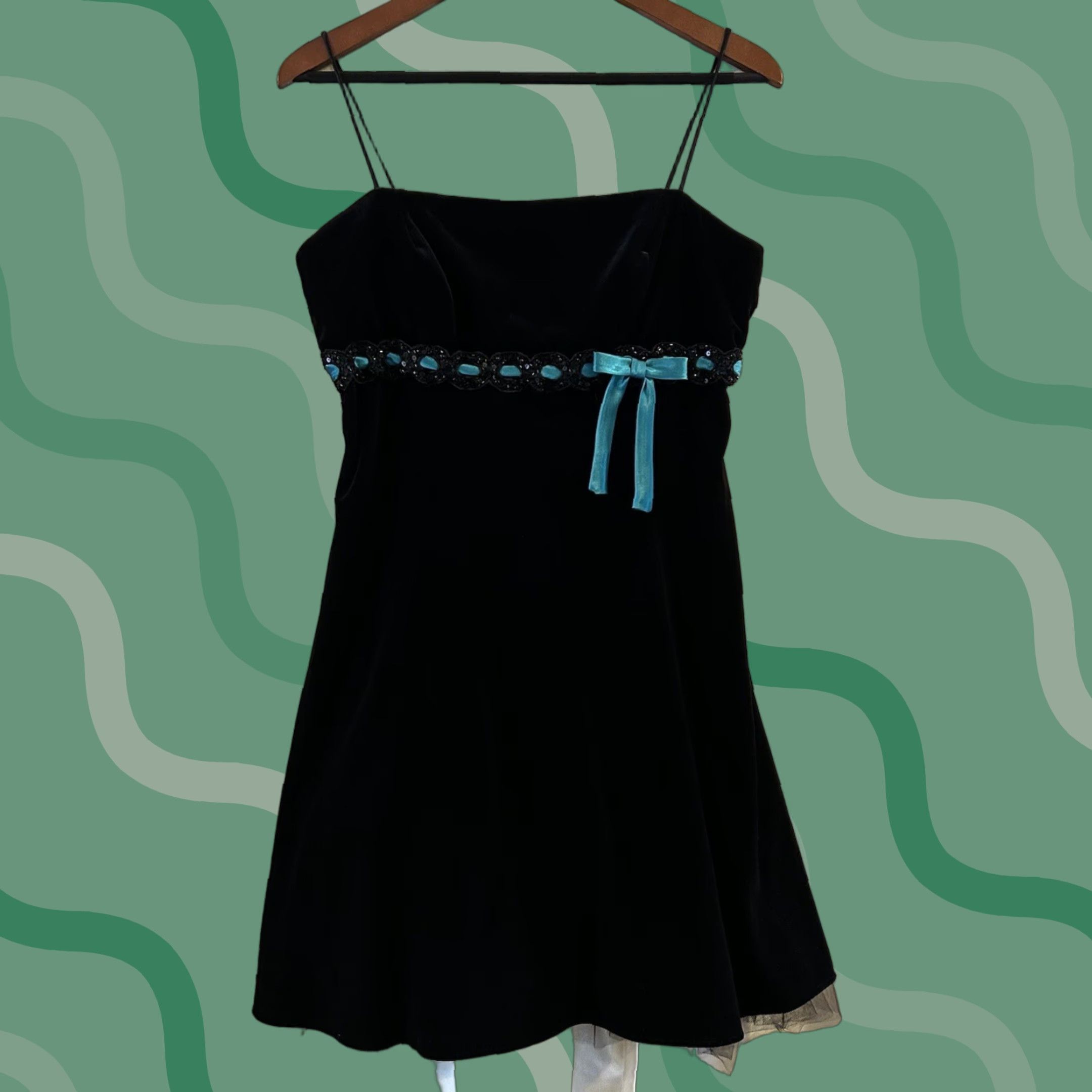 Vintage VINTAGE Betsy & Adam Black Velvet Midi Dress Size 14 Women Sleeveless Beads Sequins Party Cocktail Y2K Size XL / US 12-14 / IT 48-50 - 1 Thumbnail