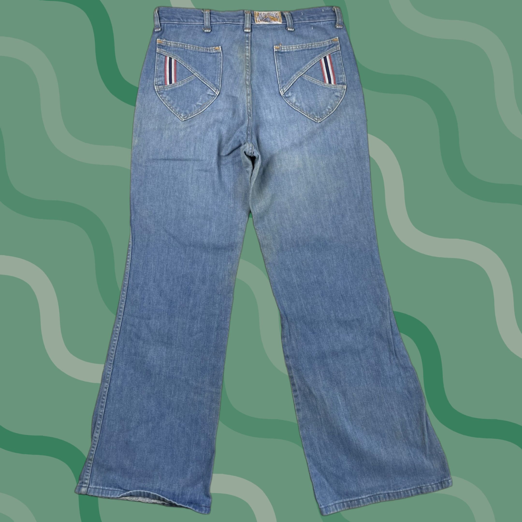 Wrangler VINTAGE 1970s Wrangler Flare Jeans Denim Hippie Womens 30x32 Size 30" / US 8 / IT 44 - 1 Thumbnail