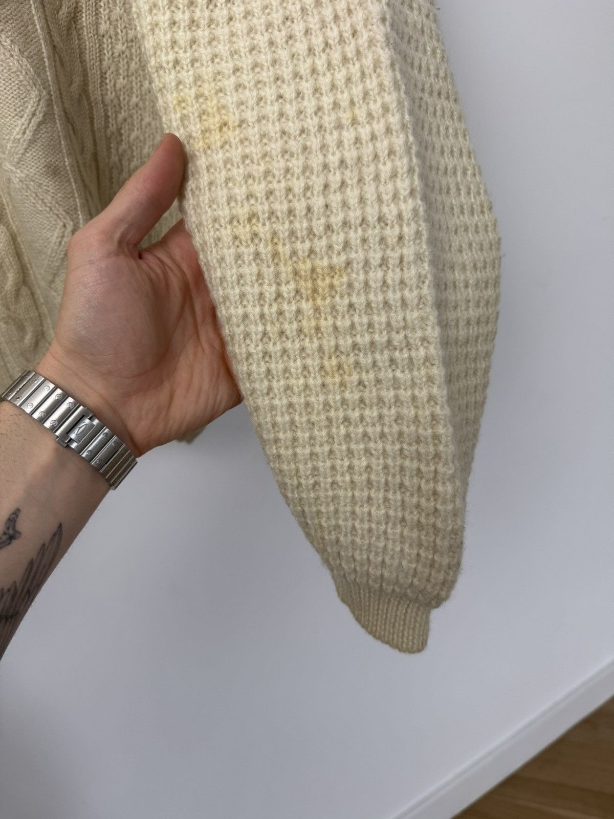 Levis 90s vintage knitwear sweater silver medal beige casual