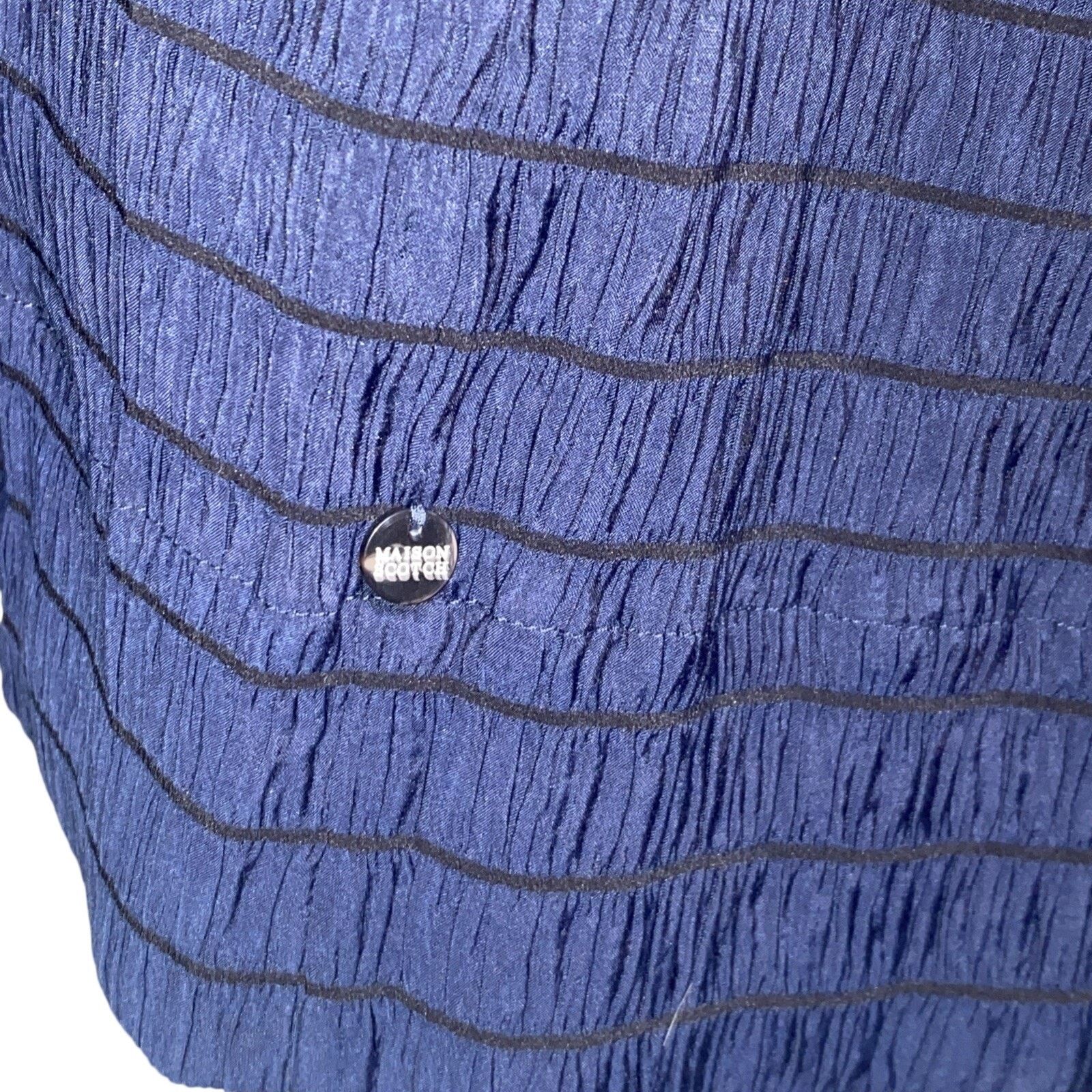 Scotch & Soda NWT Scotch & Soda Blue Black Striped Dress Size L Navy Size L / US 10 / IT 46 - 3 Thumbnail