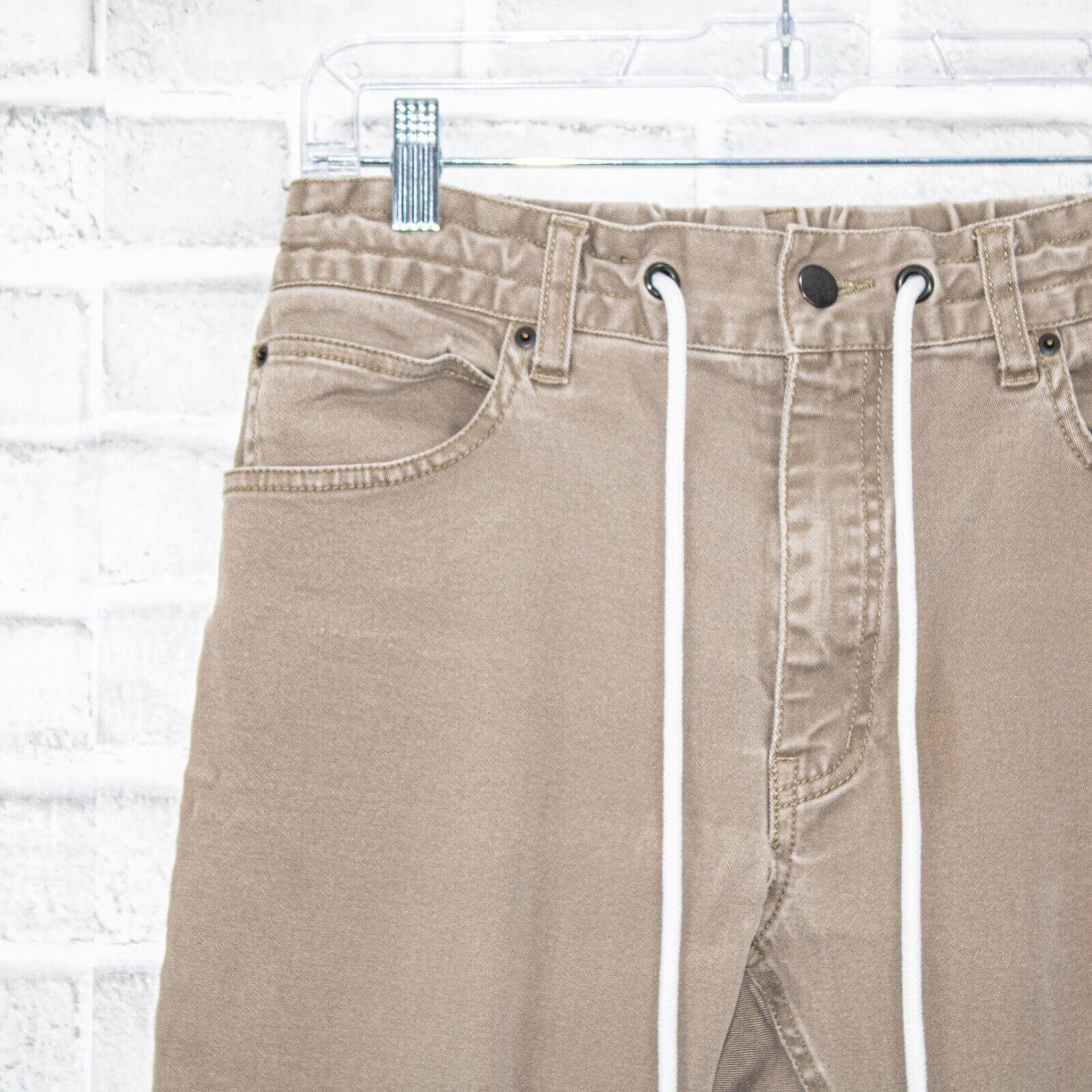ONES STROKE ONES STROKE Tokyo Jogger Pants Khaki Drawstring ankle zip Size US 29 - 7 Thumbnail
