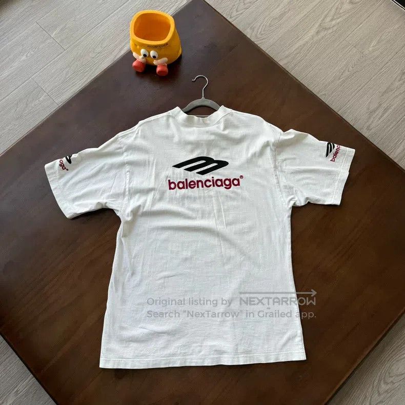 Balenciaga Balenciaga White 3B Sports Embroidered Short Sleeve T-Shir Size US XS / EU 42 / 0 - 2 Thumbnail