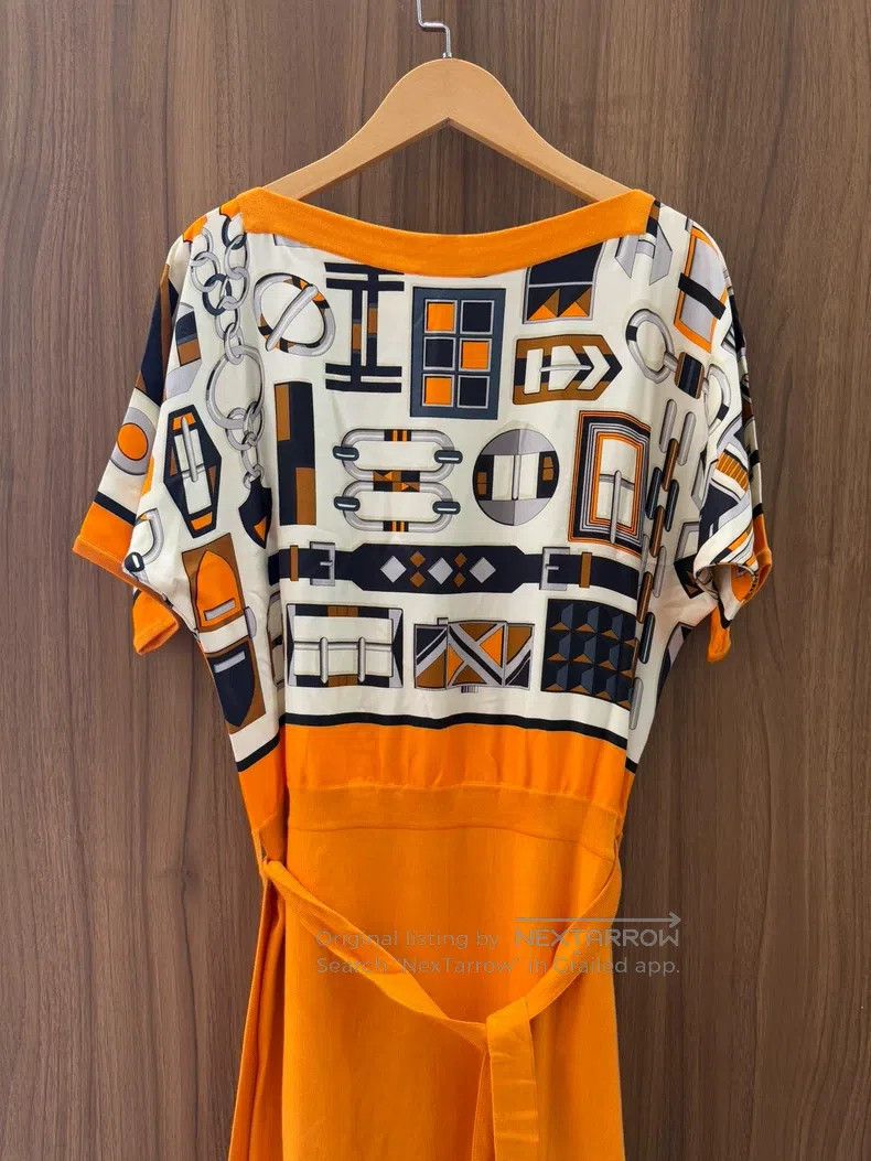 Hermes Hermes Geometric pattern pieced print dress Size XXS / US 00 / IT 34 - 4 Thumbnail