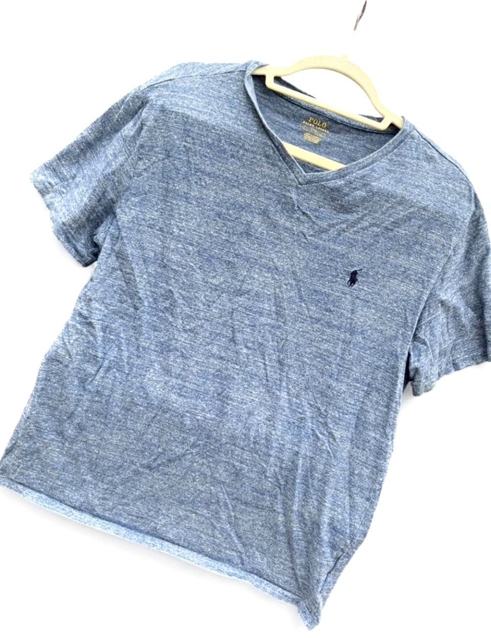 Ralph Lauren Polo Ralph Lauren Heather Blue V-Neck T-Shirt XL Minimalist Size US XL / EU 56 / 4 - 4 Thumbnail