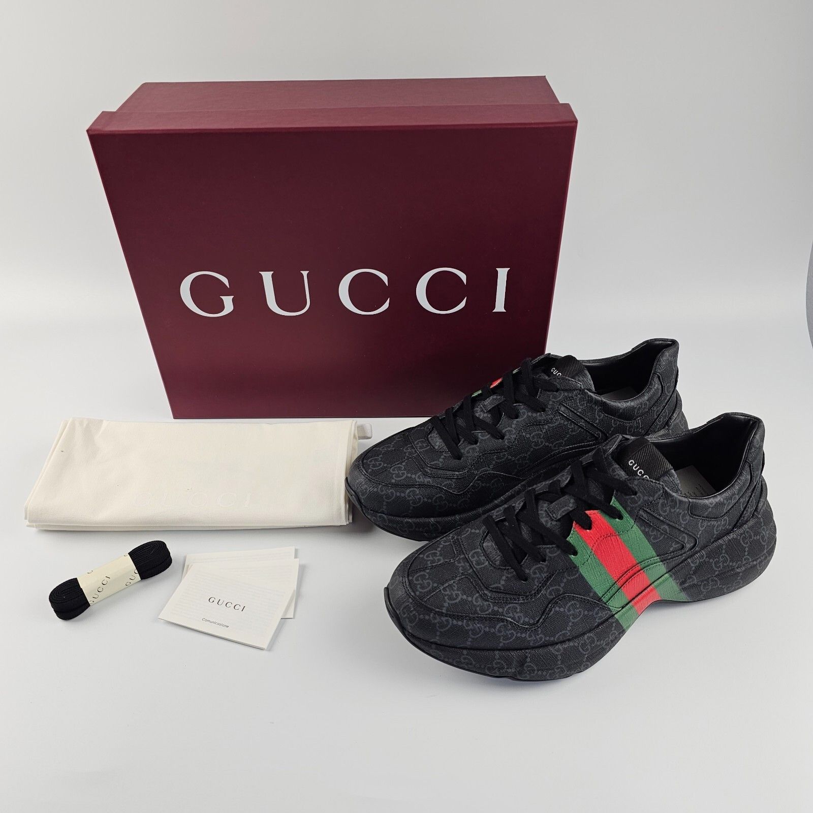 Gucci GUCCI Rython Men's Black GG Canvas Sneakers New And Authenti Size US 8 / EU 41 - 3 Thumbnail