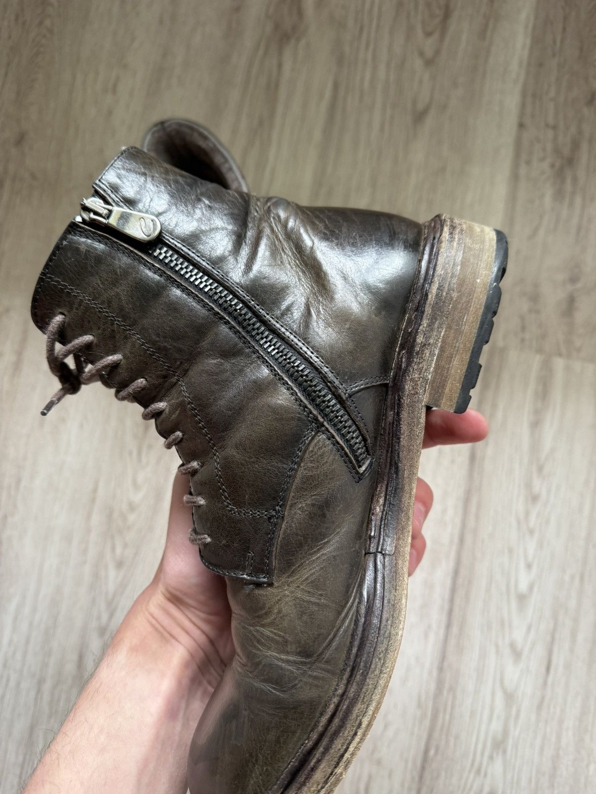 Other Crispiniano Patina Leather Boots Side Zip Italian Combat 39 Size US 6 / EU 39 - 7 Thumbnail