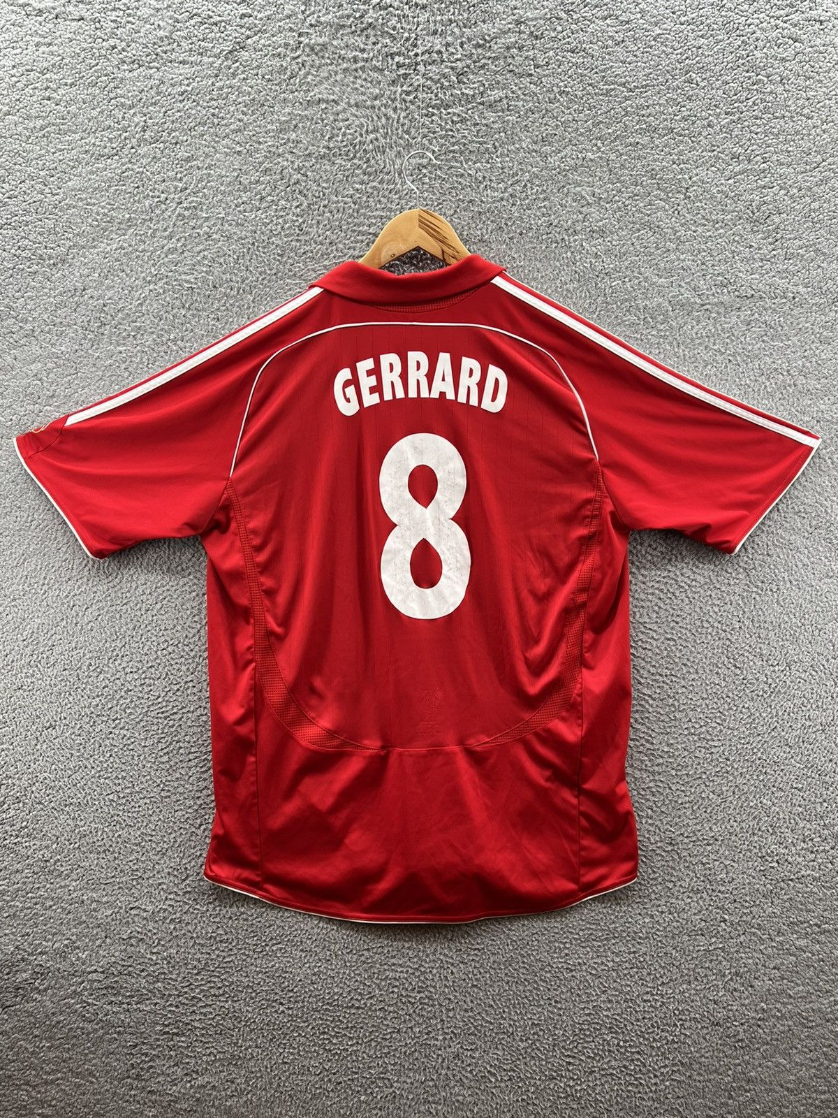 Adidas Adidas Liverpool Steven Gerrard 2007 2008 Collared Jersey Size US XXL / EU 58 / 5 - 2 Thumbnail