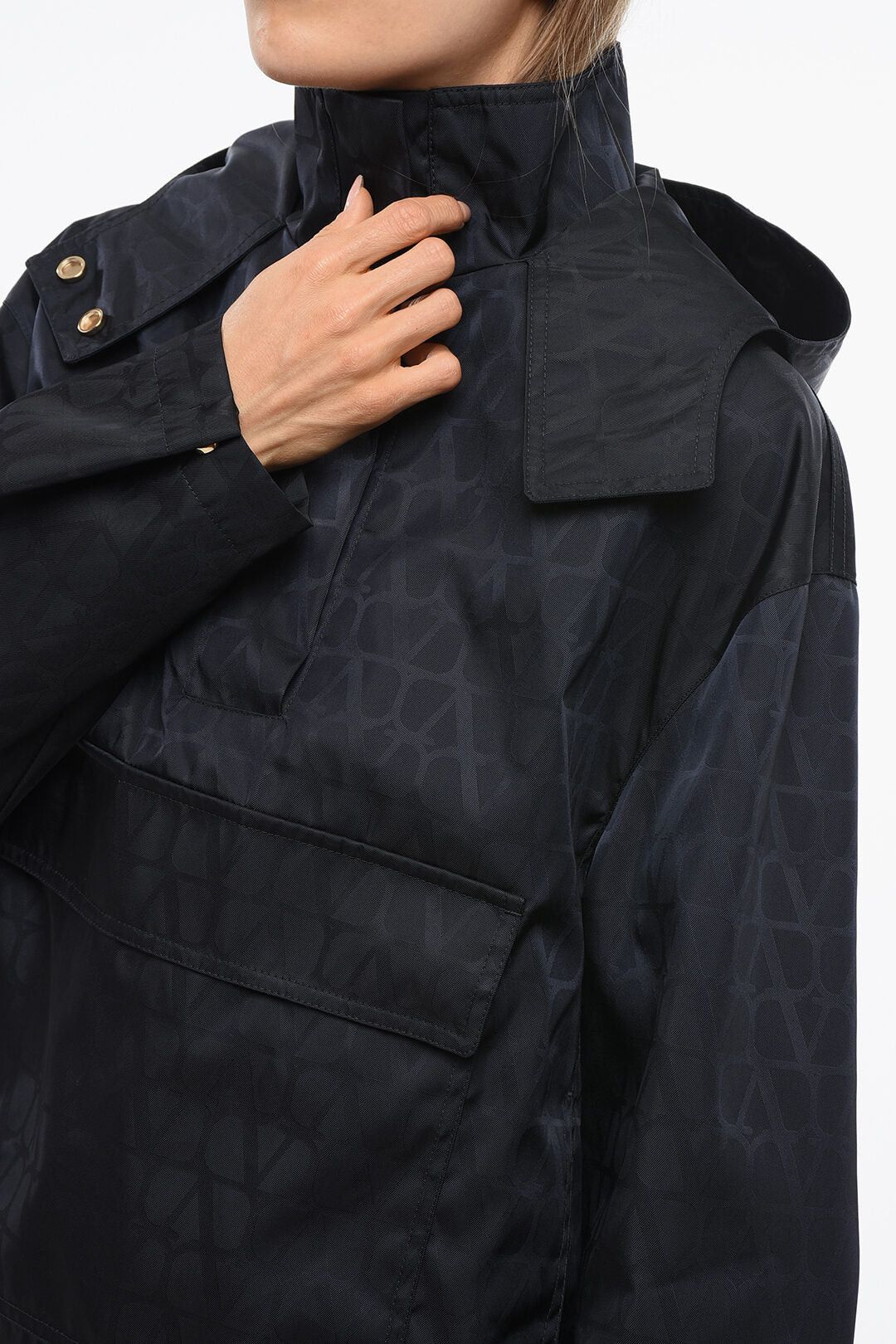 Valentino og1mm0426 Nylon Anorak Jacket in Blue Size L / US 10 / IT 46 - 3 Thumbnail