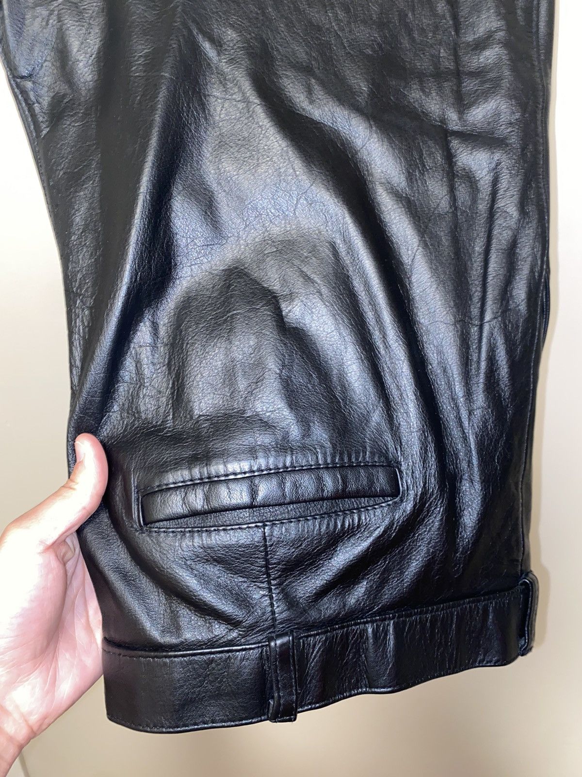 Genuine Leather MENS GENUINE LEATHER BIKER JEANS Size US 40 / EU 56 - 14 Thumbnail
