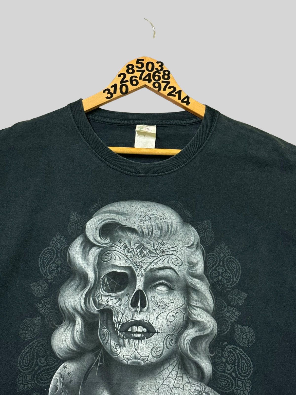 Vintage Vintage Marilyn Monroe Skull Tattoo Dead Face Tee Size US L / EU 52-54 / 3 - 3 Thumbnail