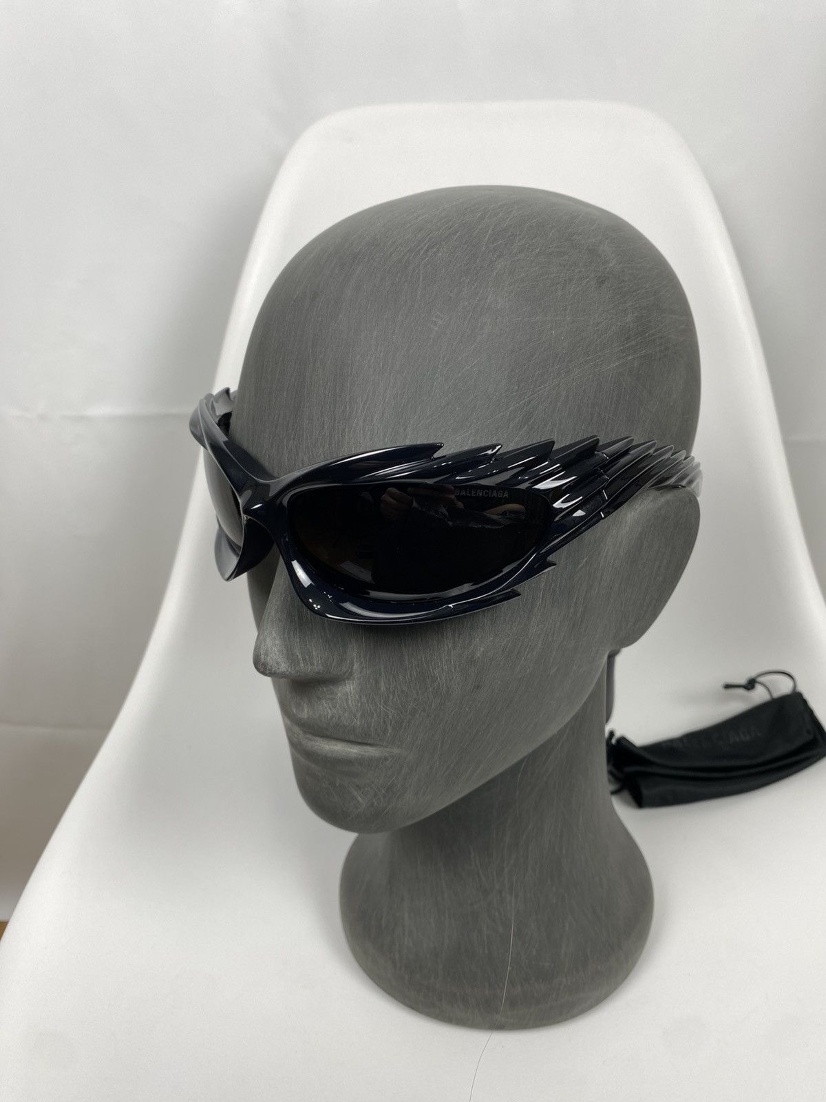 Balenciaga Balenciaga Spike Rectangle Sunglasses New BB0255S Size XL Size ONE SIZE - 3 Thumbnail