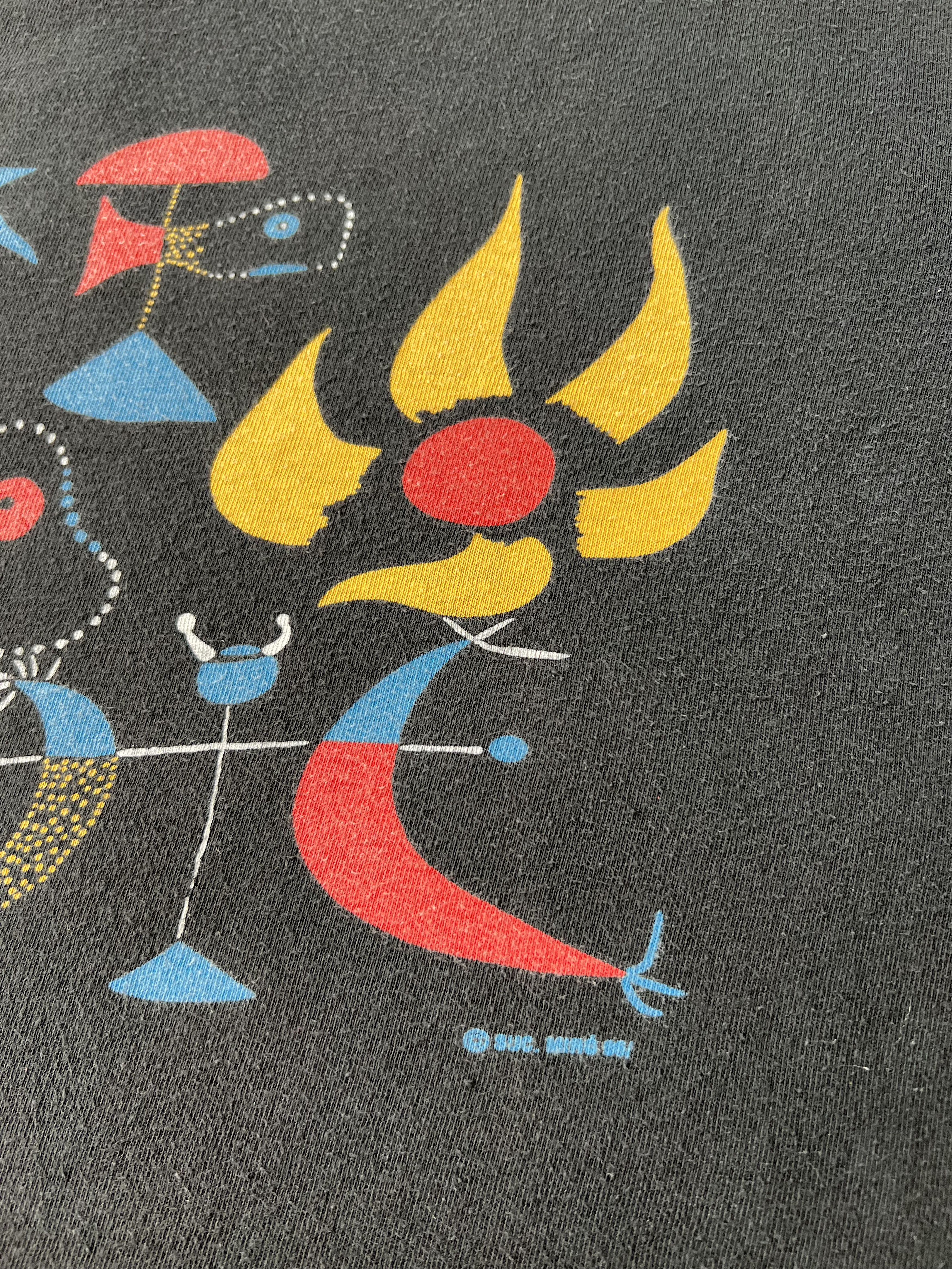 Arts & Science Vintage 1998 Joan Miro Suc Miro Art Black T-shirt Size US L / EU 52-54 / 3 - 6 Thumbnail