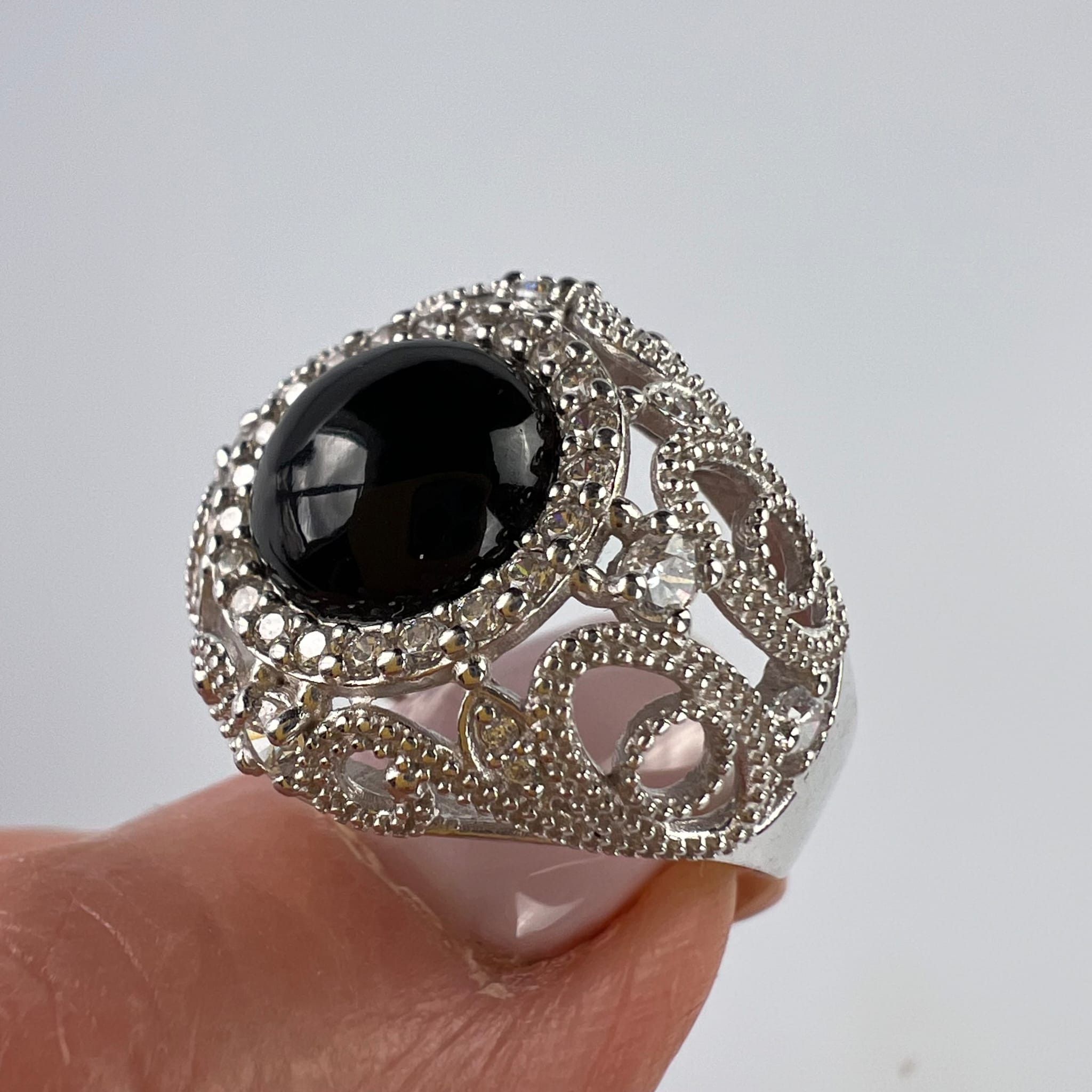 Sterling Silver Vintage Sterling silver 925 Ring Jewelry Size 7 Size ONE SIZE - 7 Thumbnail