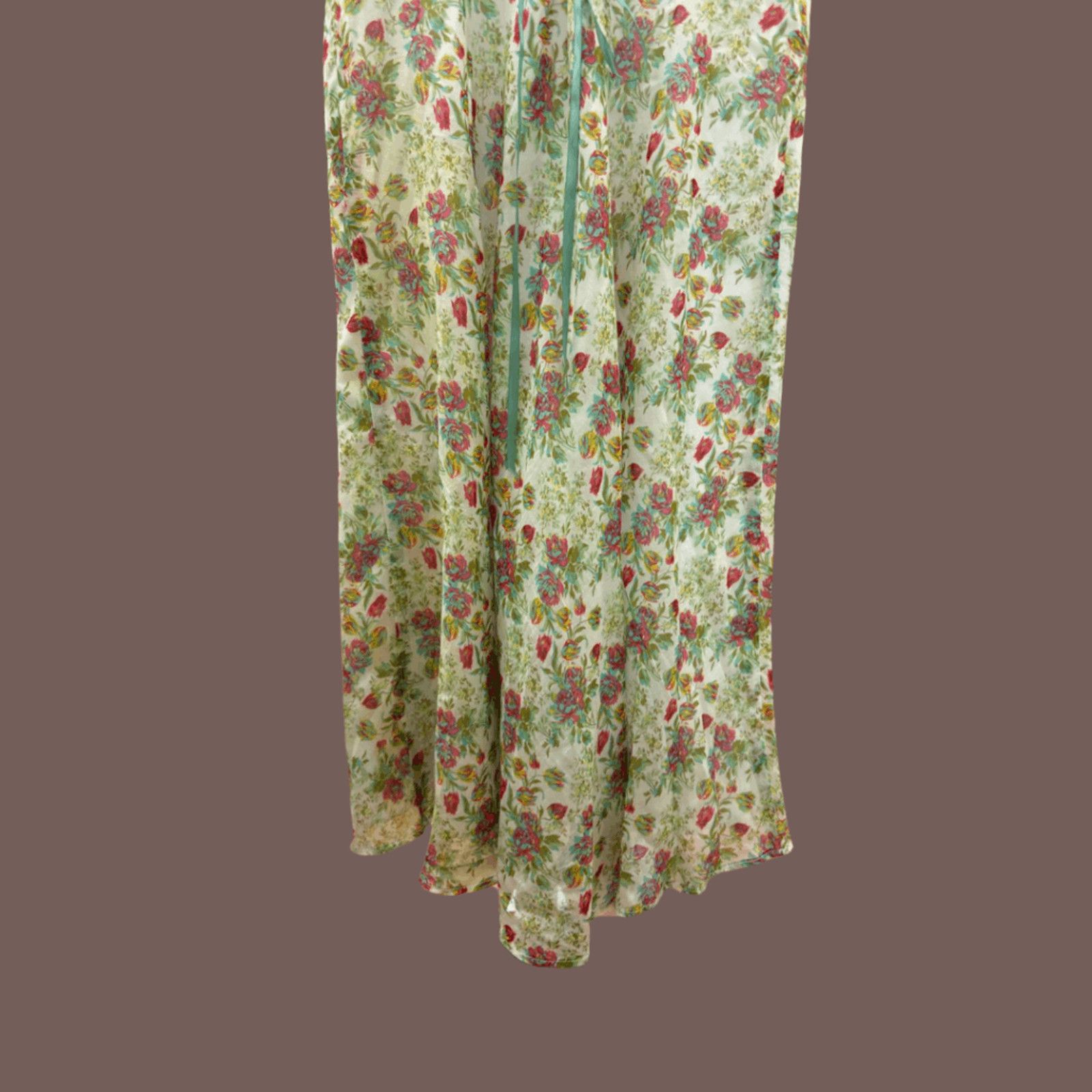 Vintage VTG Floral Midi Dress | Shoshanna Ribbon Tie | Y2K Coquette Size S / US 4 / IT 40 - 2 Thumbnail