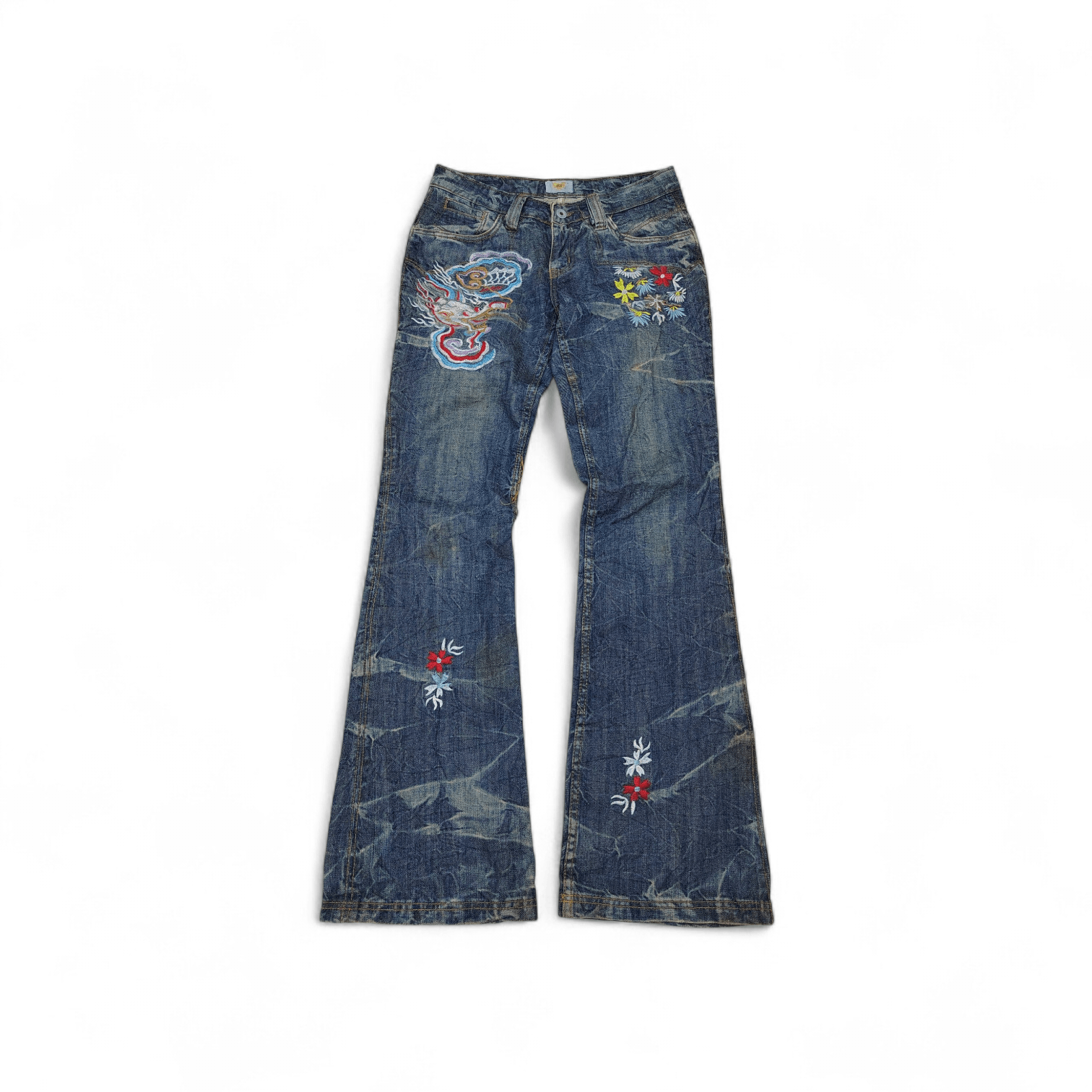 Antik Denim Vintage Y2K Antik Denim Embroidered Tiger & Dragon Flare Size US 30 / EU 46 - 1 Thumbnail