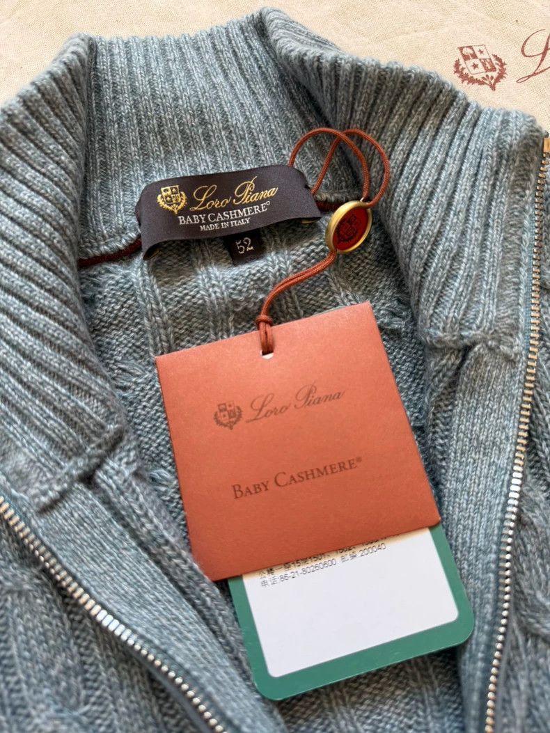 Loro Piana Loro Piana Men's Cashmere Cable Knit Sweater- Size US L / EU 52-54 / 3 - 4 Thumbnail