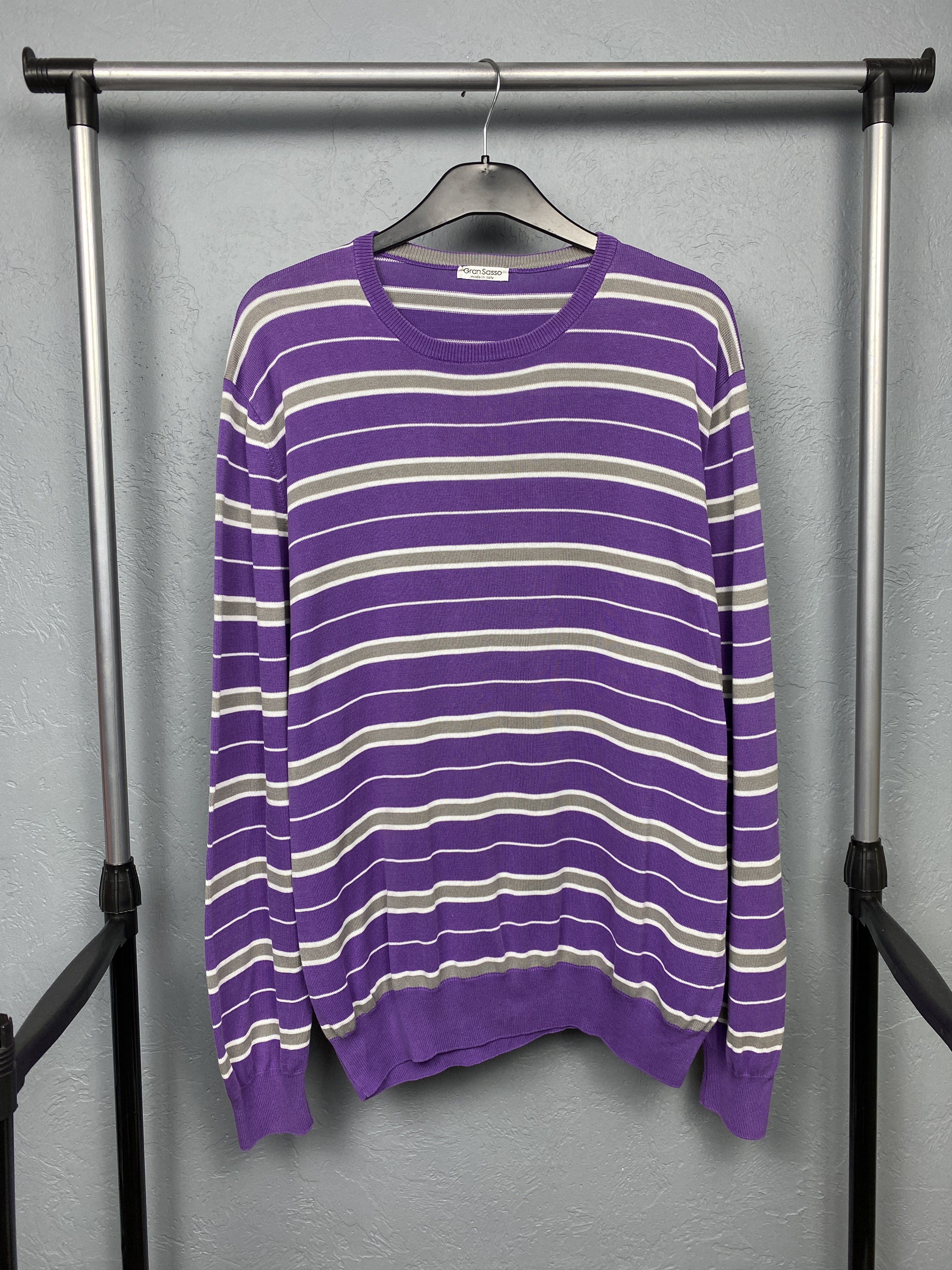 Gran Sasso Gran Sasso Mens Crew Neck Cotton Knit Sweater Size US XL / EU 56 / 4 - 1 Thumbnail