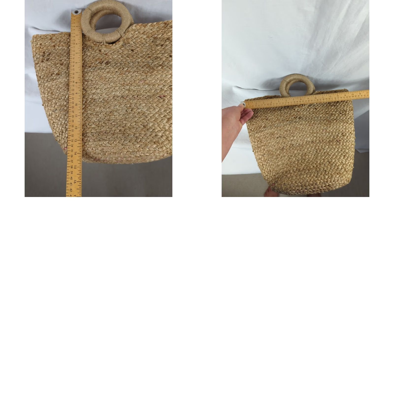 Zara Zara JUTE TOTE BAG Beach Summer Lined boho tote Medium Size ONE SIZE - 8 Thumbnail