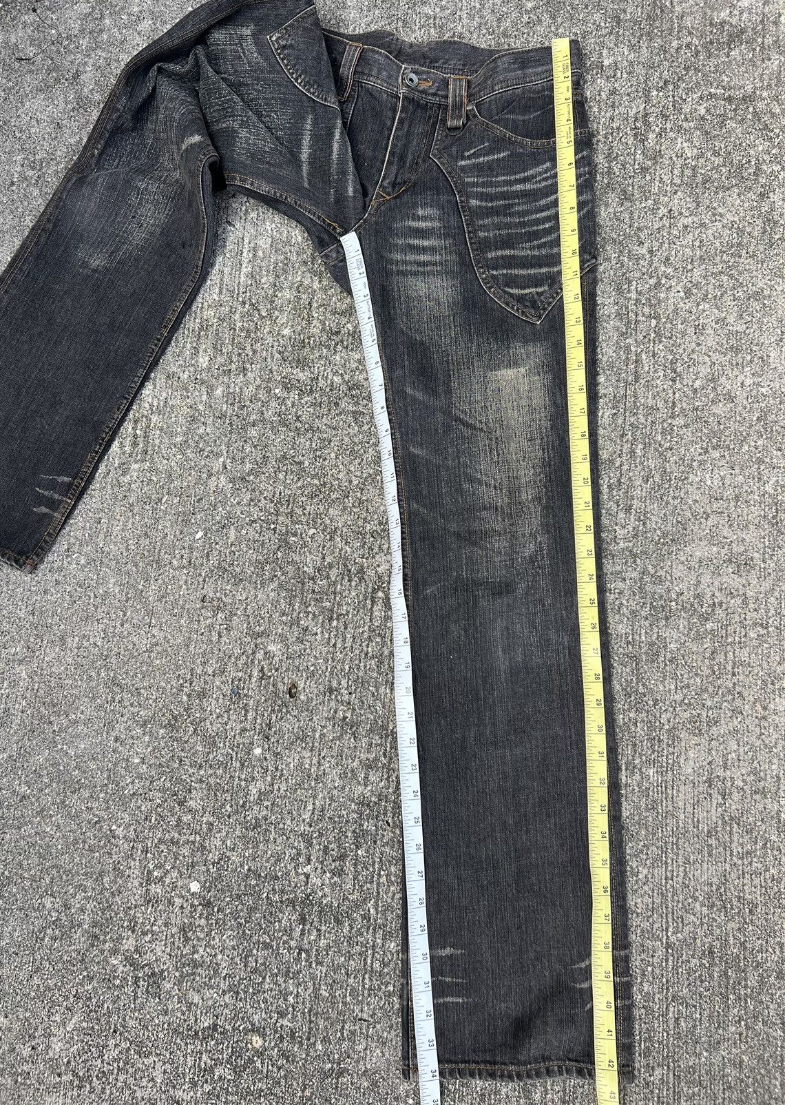 Nicole Club Vintage Nicole Club Faded Black Hybrid Denim Wide Leg Jeans Size US 30 / EU 46 - 5 Thumbnail