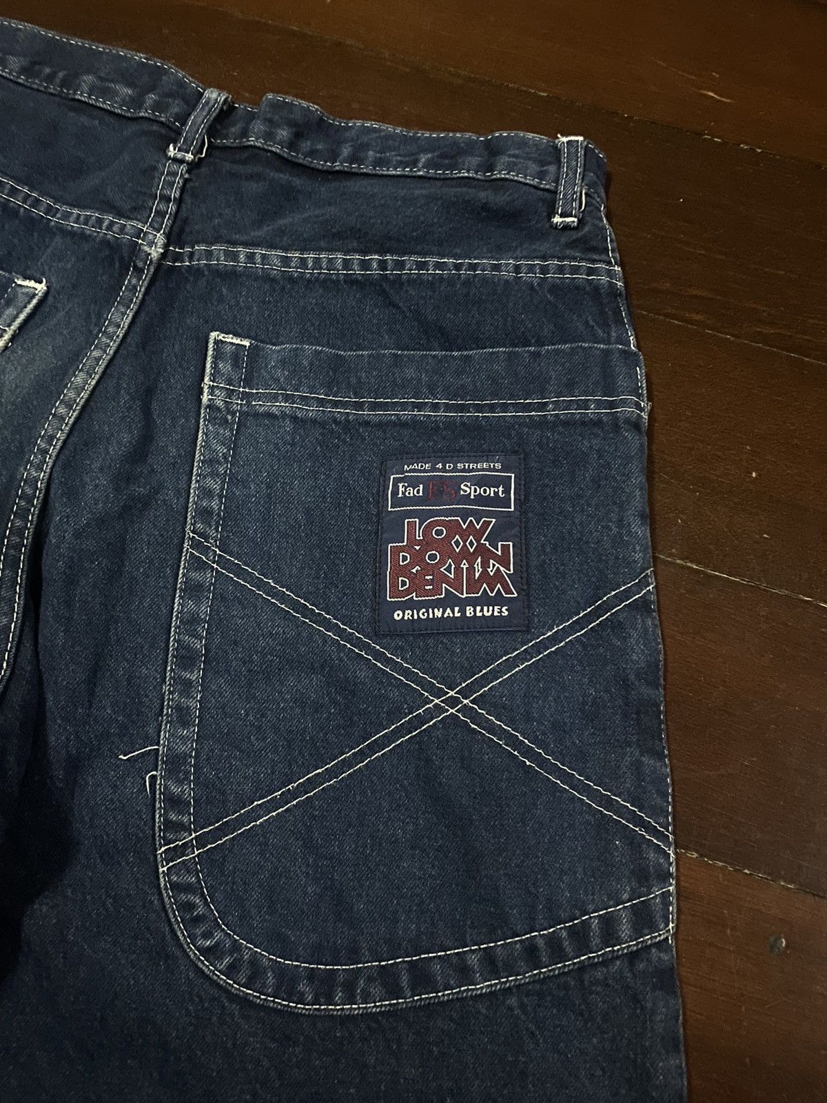 JNCO FIRE 🔥 FAD SPORT LOW DOWN DENIM OVER POCKET DISTRESSED Size US 33 - 11 Thumbnail