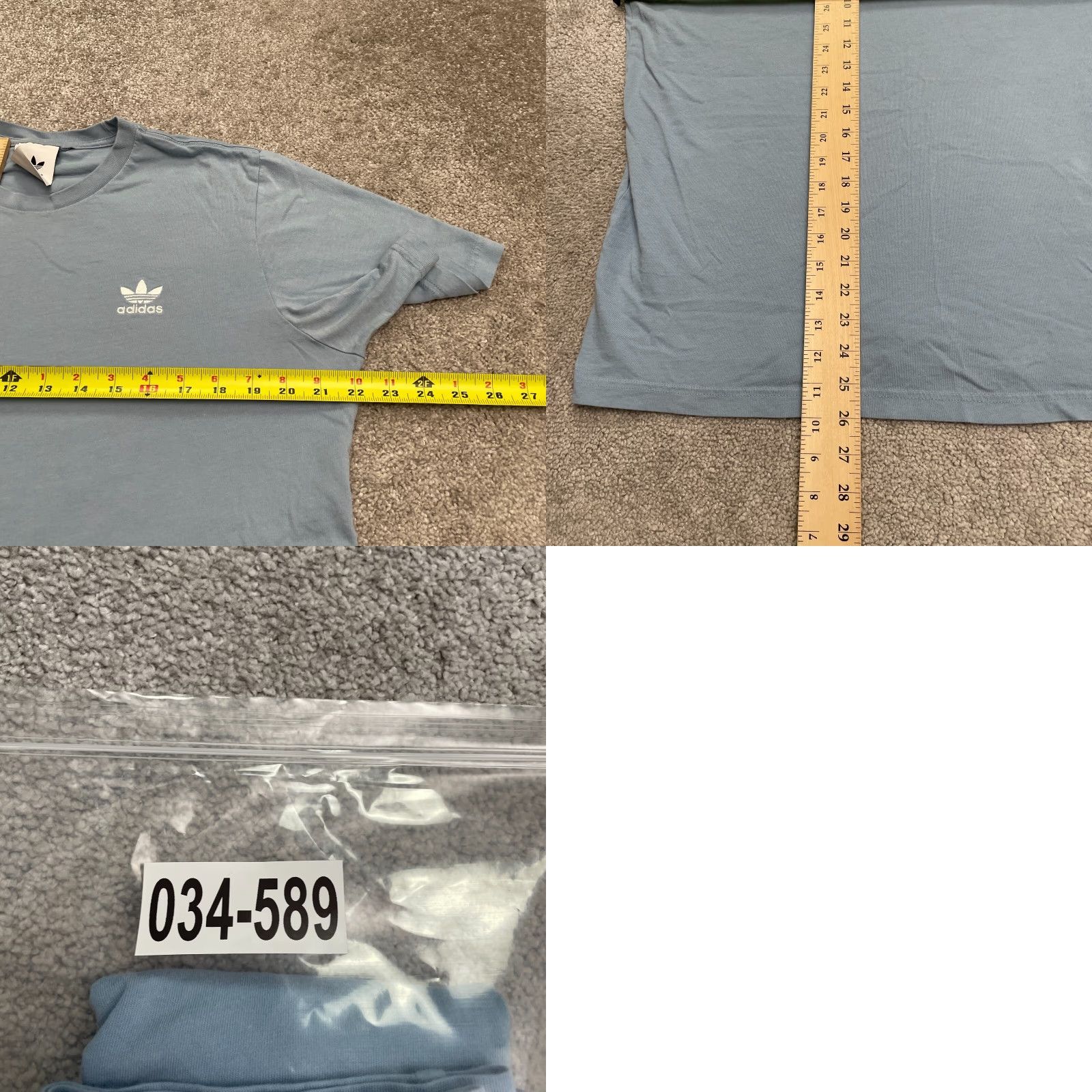 Adidas Adidas Logo T-Shirt Mens Large Light Blue Cotton Crew Neck Short Sleeve Essential Tee Size US L / EU 52-54 / 3 - 8 Thumbnail