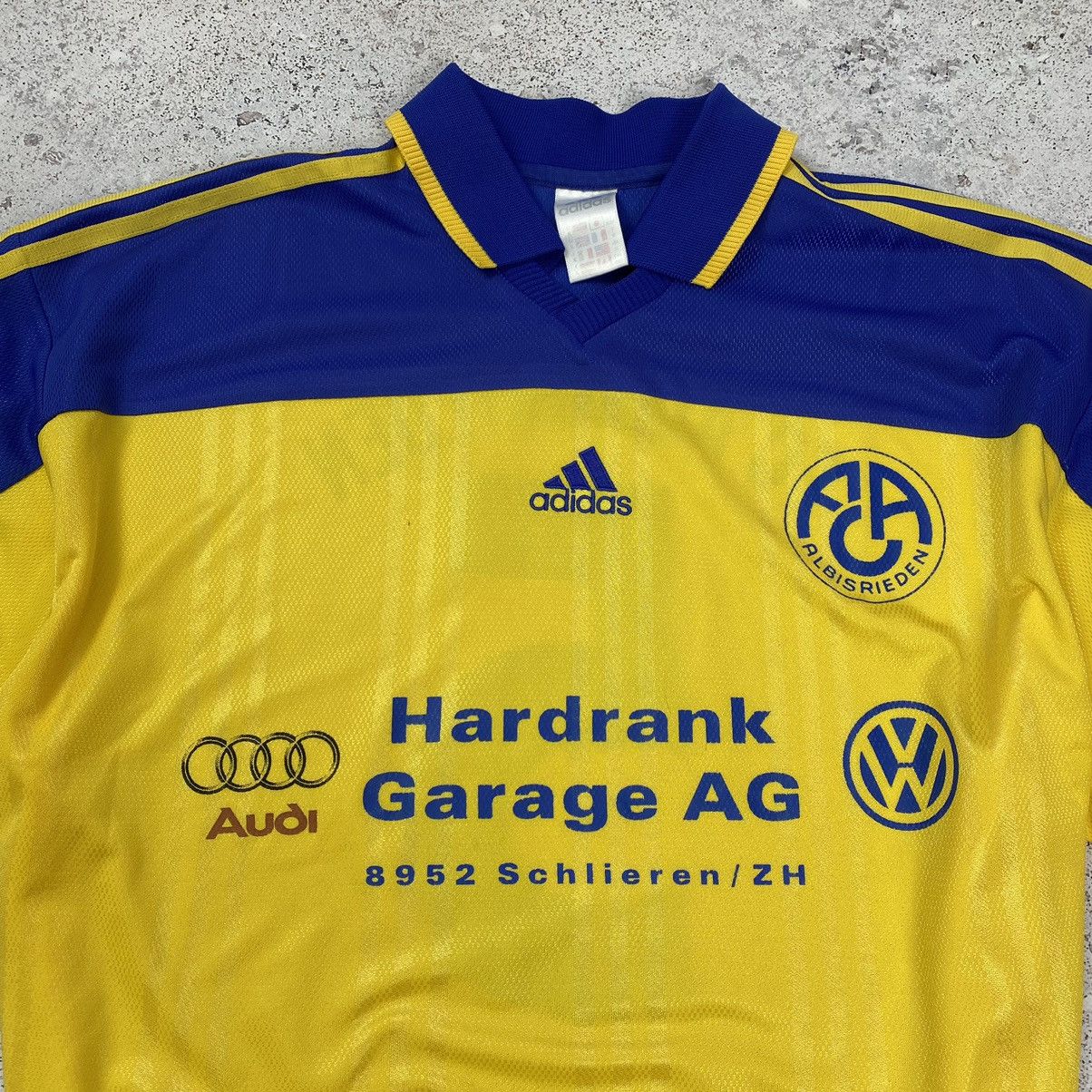 Men's football shirt Adidas vintage 1999 blue yellow Size XL