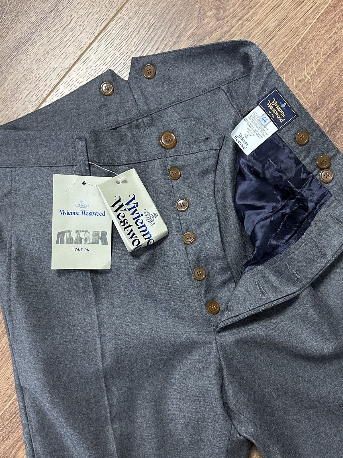 image of Avant Garde Vivienne Westwood Vintage Grey Wool Made In Italy Pants, Men's (Size 31)