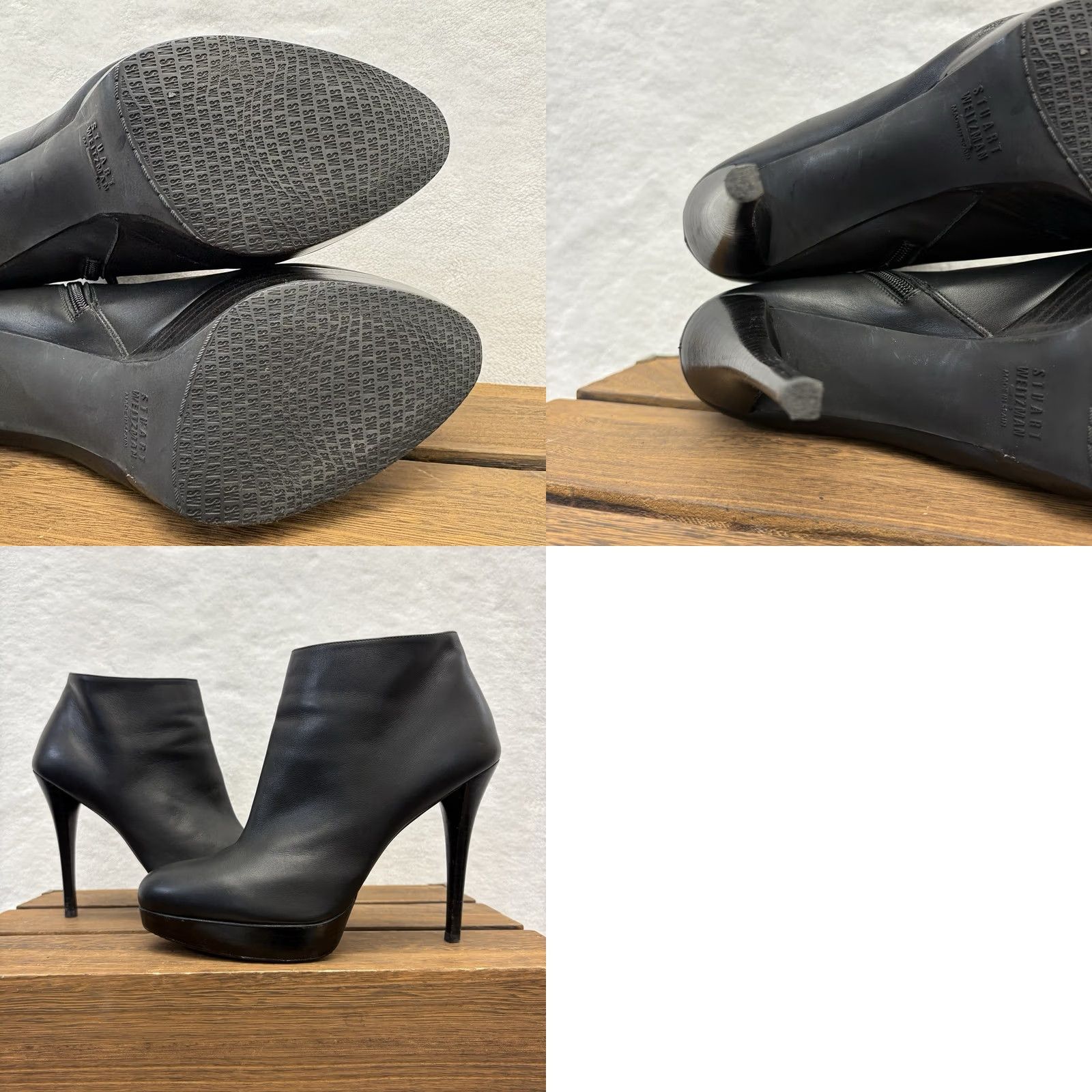 Stuart Weitzman Stuart Weitzman Boots Womens Black Ankle Napa Leather Platform Gran Booties Size US 10 / IT 40 - 9 Thumbnail