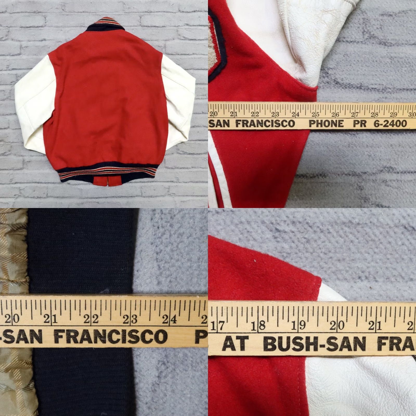 Golden Bear VINTAGE Golden Bear Leather Wool Varsity Jacket Mens L Red Size US L / EU 52-54 / 3 - 8 Thumbnail