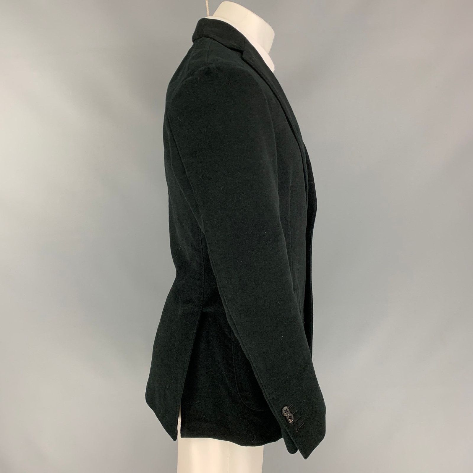 Other Size 40 Black Cotton Single Breasted Sport Coat Size 40R - 3 Thumbnail