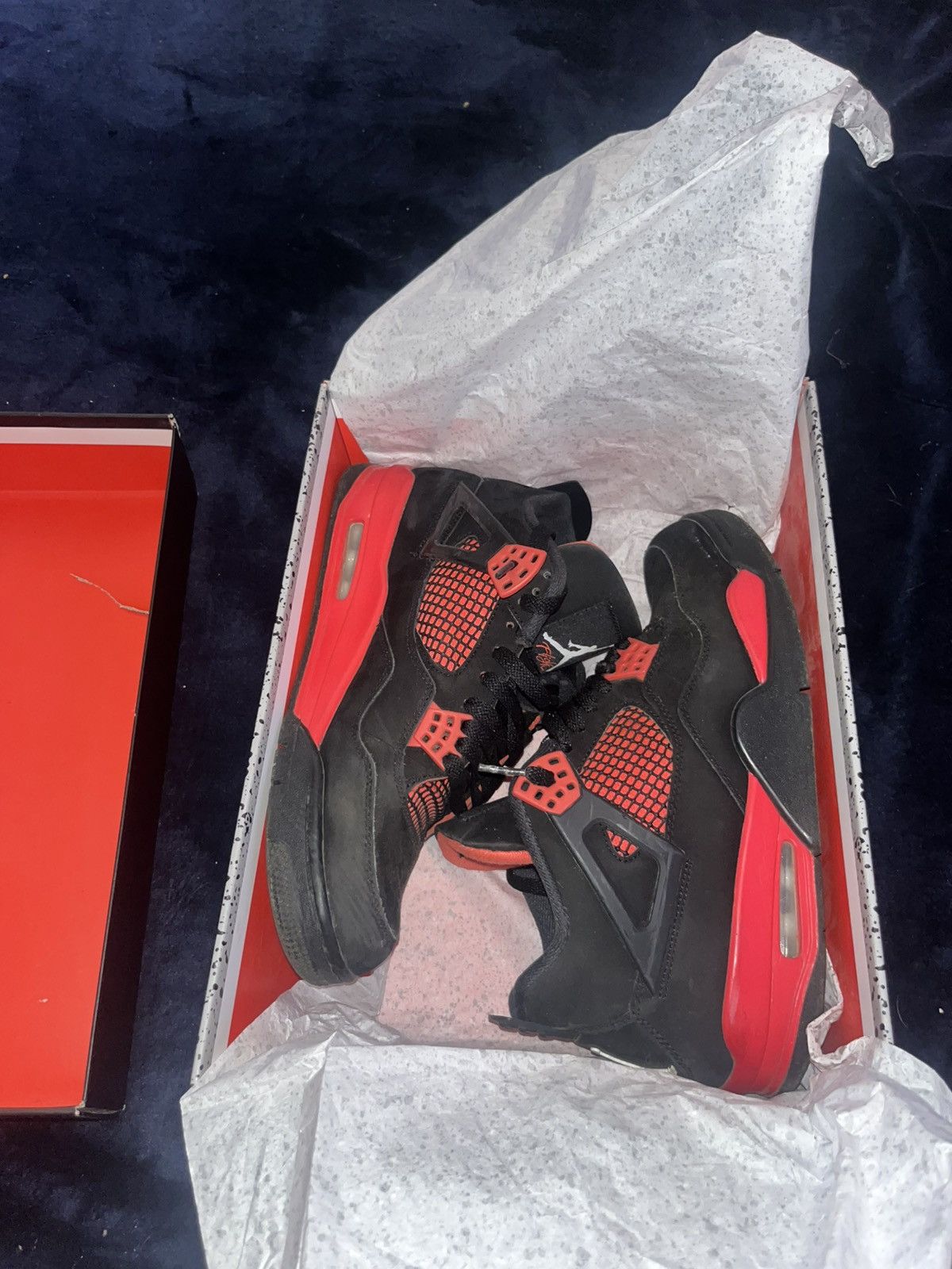 Jordan Brand Black red Thunder 4s. Size US 10 / EU 43 - 1 Thumbnail