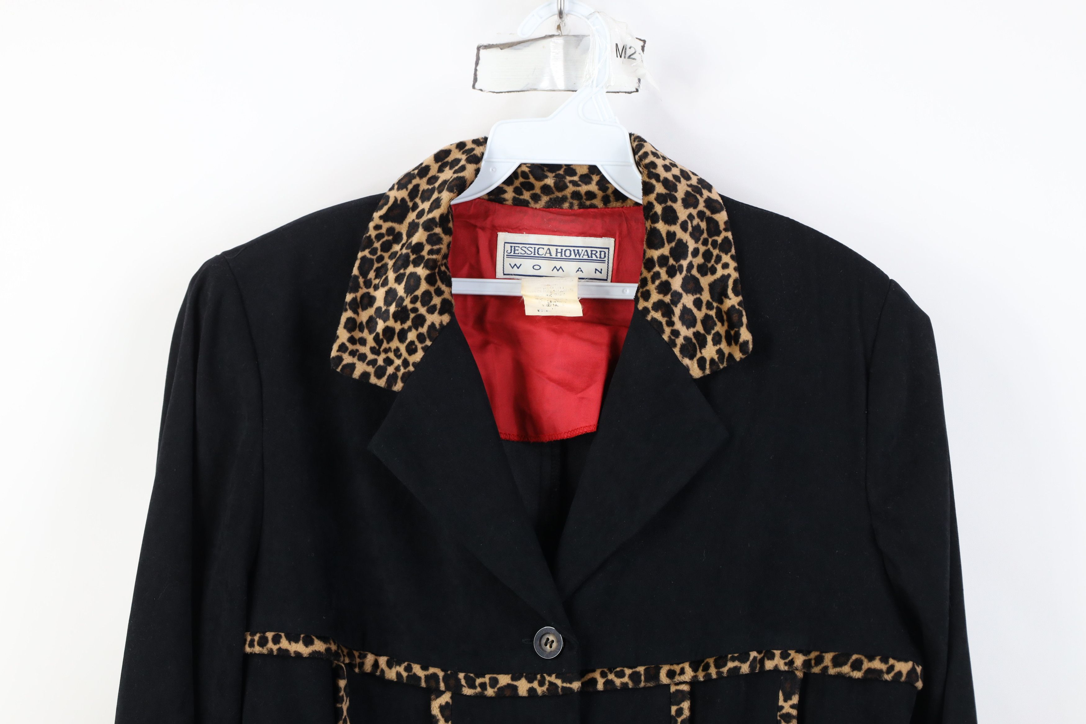 Vintage Vintage 90s Streetwear Cheetah Trim Microfiber Jacket Black Size XL / US 12-14 / IT 48-50 - 2 Thumbnail