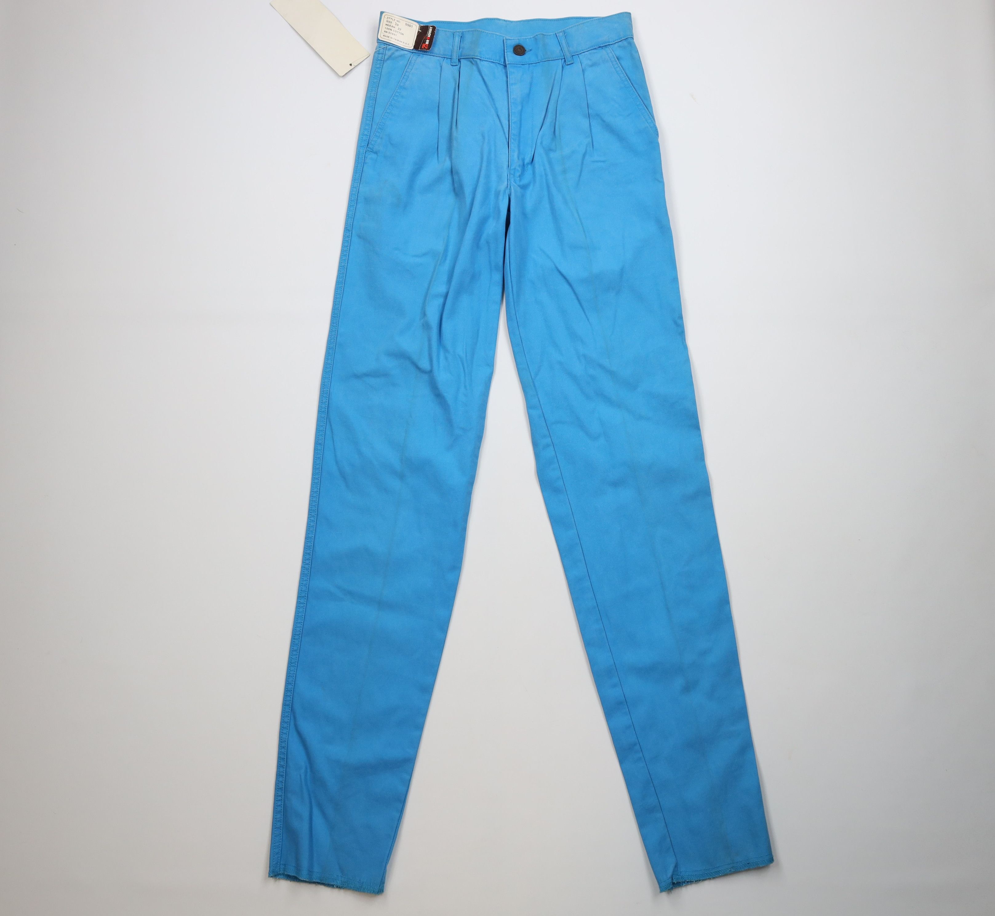 Vintage Deadstock Vintage 80s 90s Streetwear Straight Leg Pants Blue Size US 29 - 1 Thumbnail