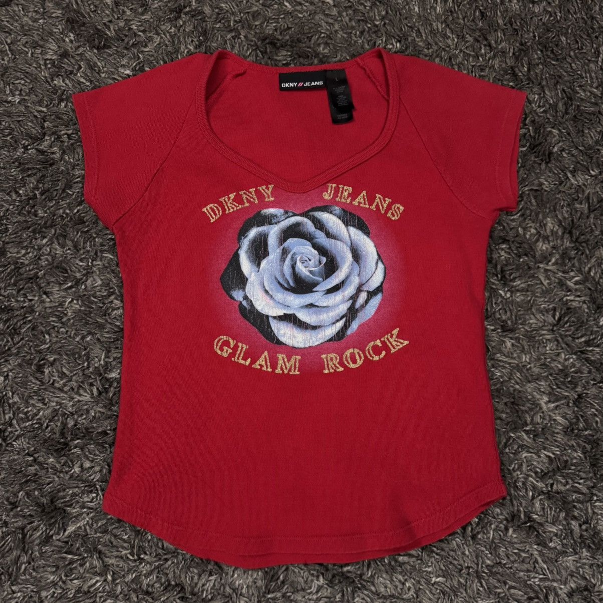 DKNY DKNY Jeans Rose Tee Size L / US 10 / IT 46 - 1 Thumbnail