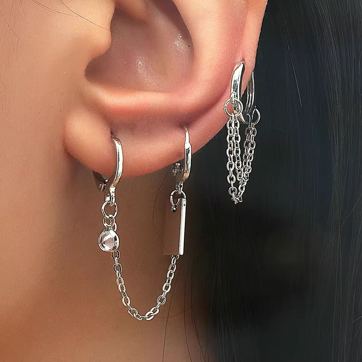 Jewelry 2pcs Square Tag Drop Earrings Size ONE SIZE - 1 Thumbnail